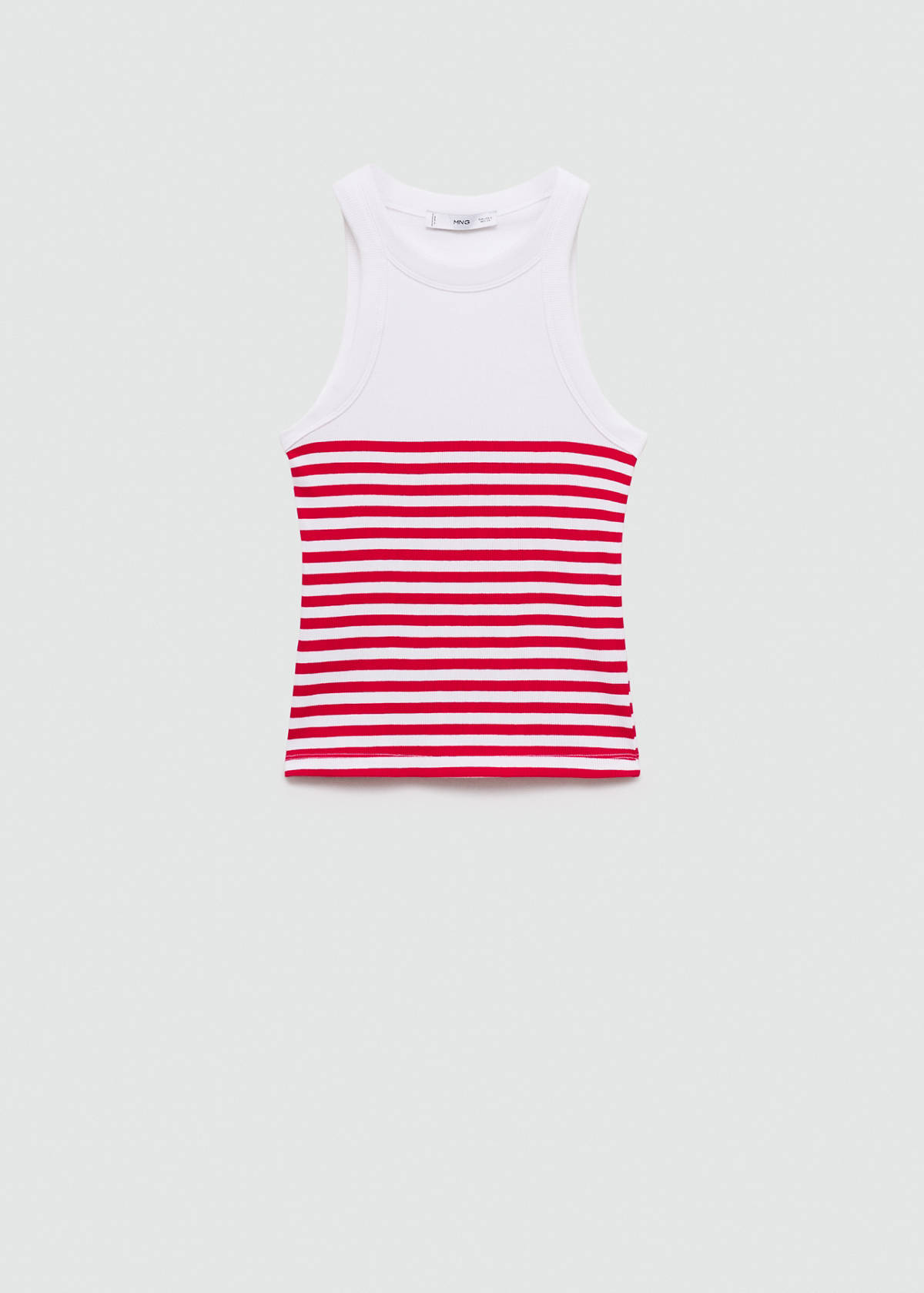Stripe-print top — Red