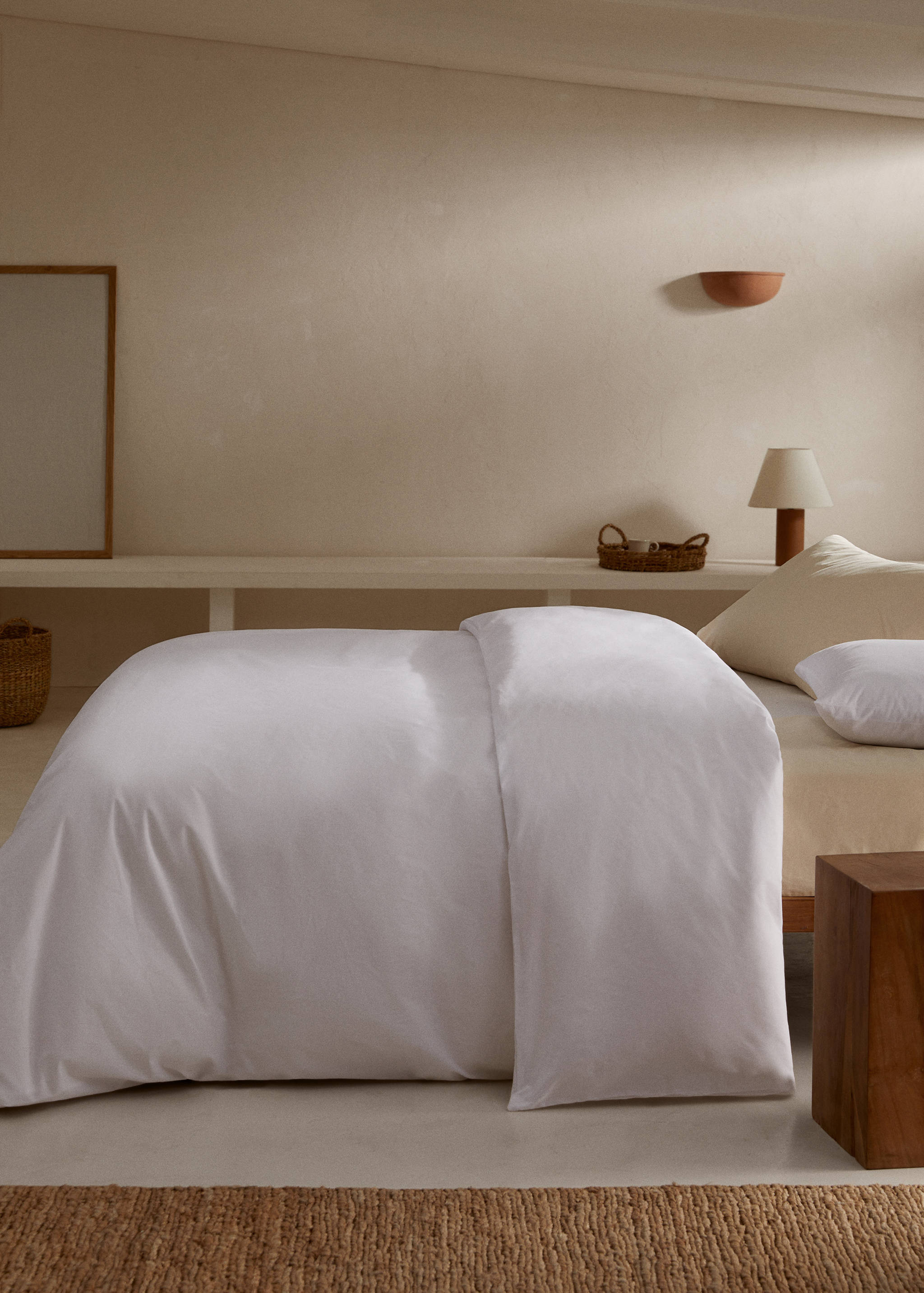 Percale cotton duvet cover Single bed - General plane