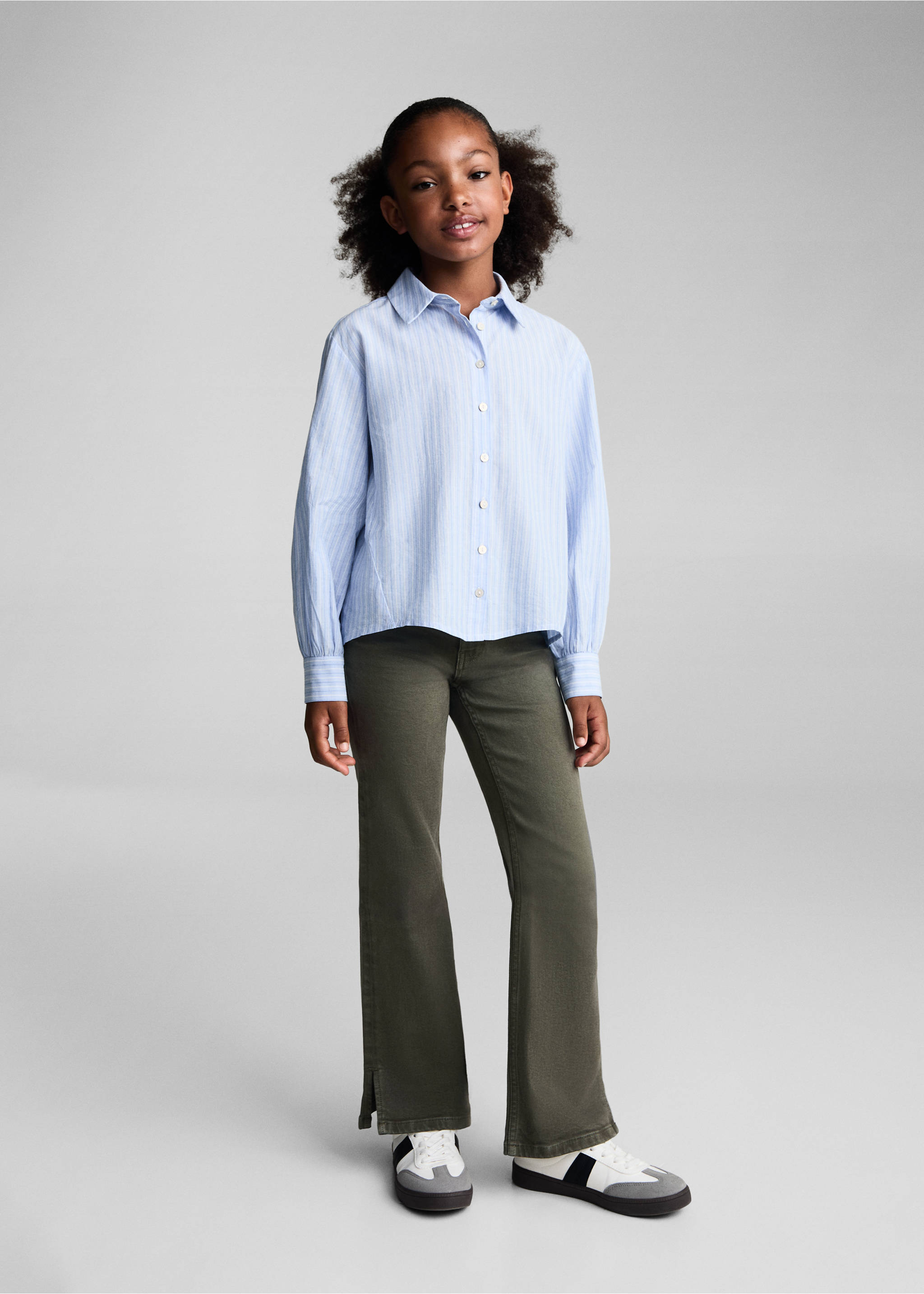 Flared jeans with slits - General plane, Forest Green. Ref: 77041016-00.