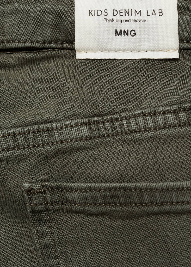 Flared jeans with slits — Forest Green