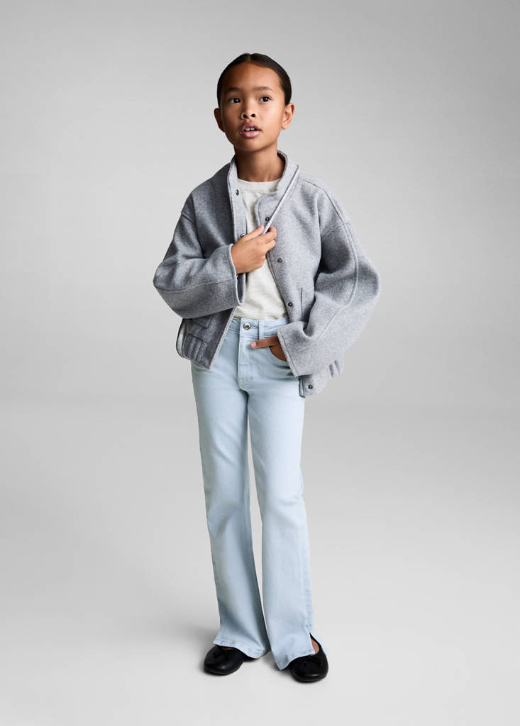 Flared jeans with slits — China Blue
