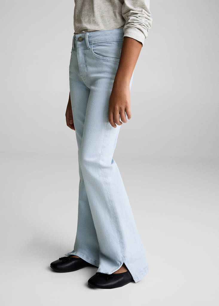 Flared jeans with slits — China Blue