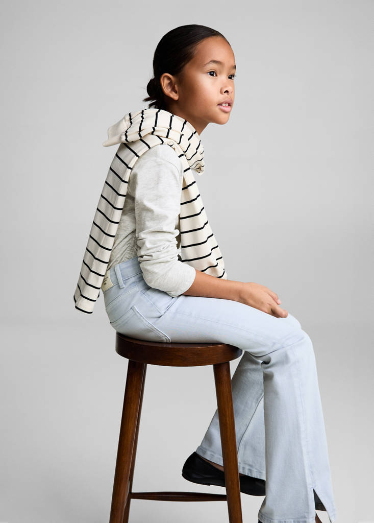 Flared jeans with slits — China Blue