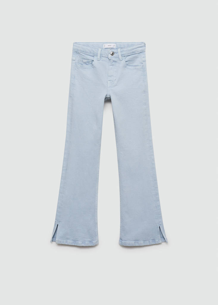 Flared jeans with slits — China Blue