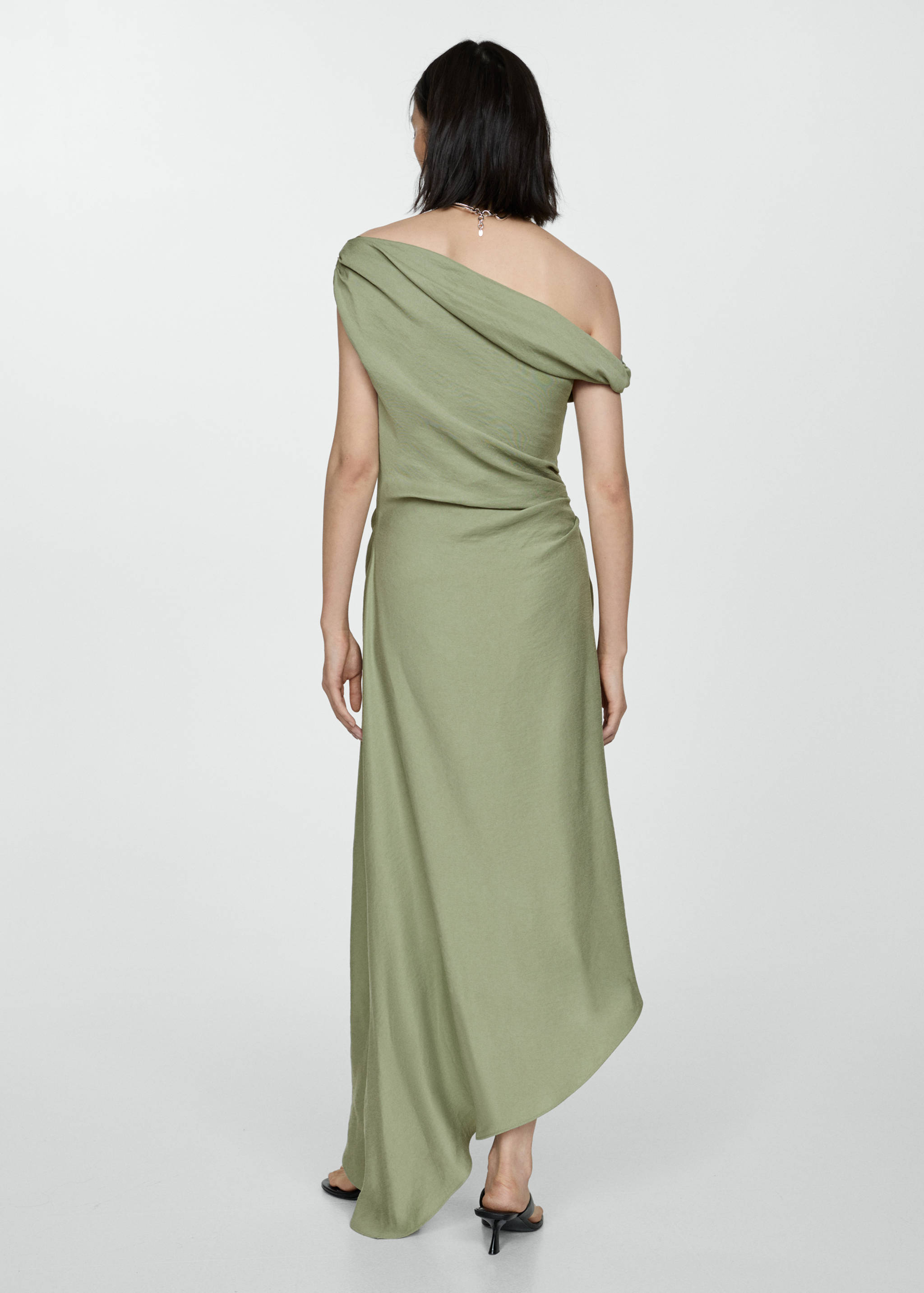 Asymmetrical pleated dress - Reverse of the article