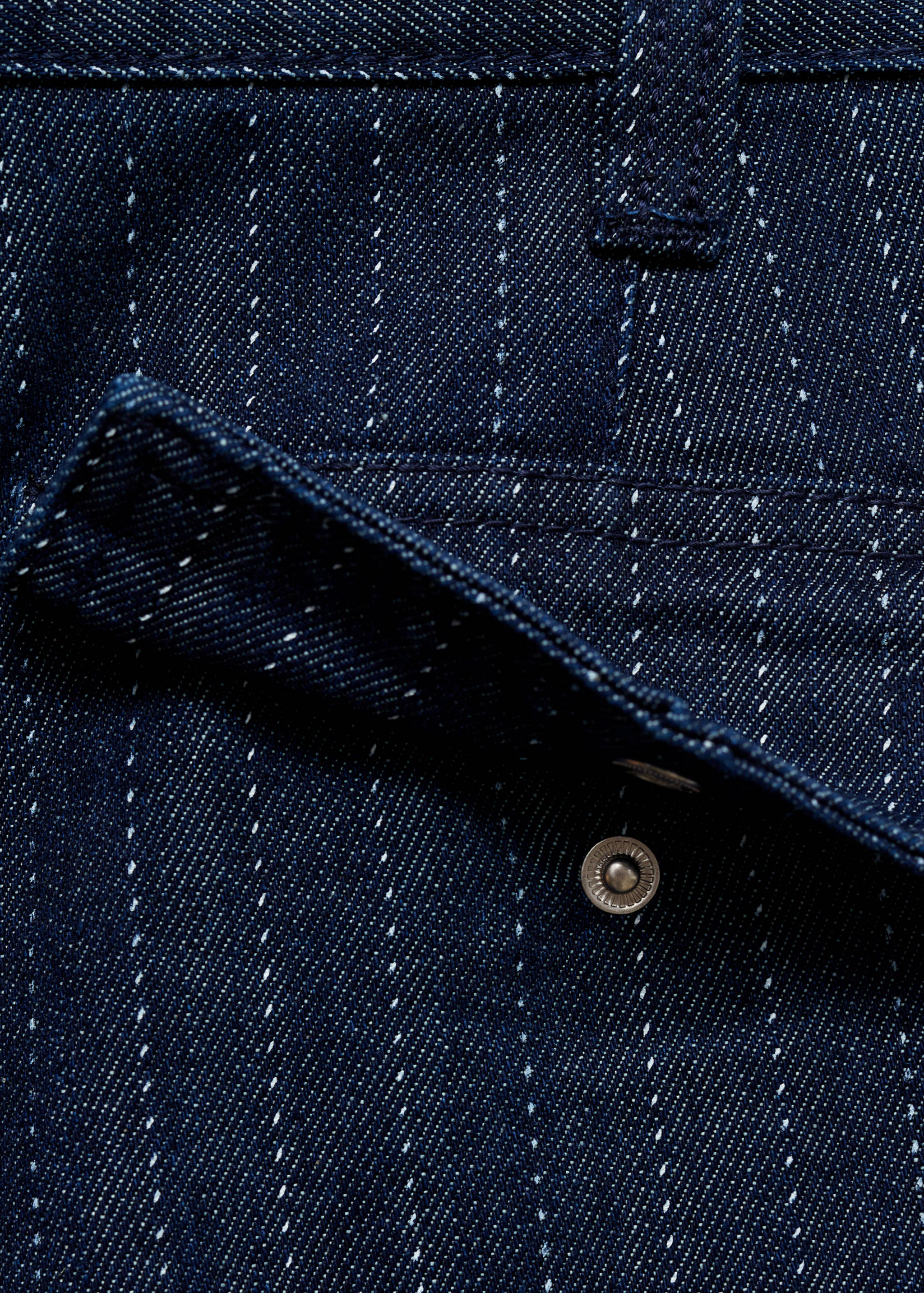 装饰性车缝牛仔布百慕大短裤 - null