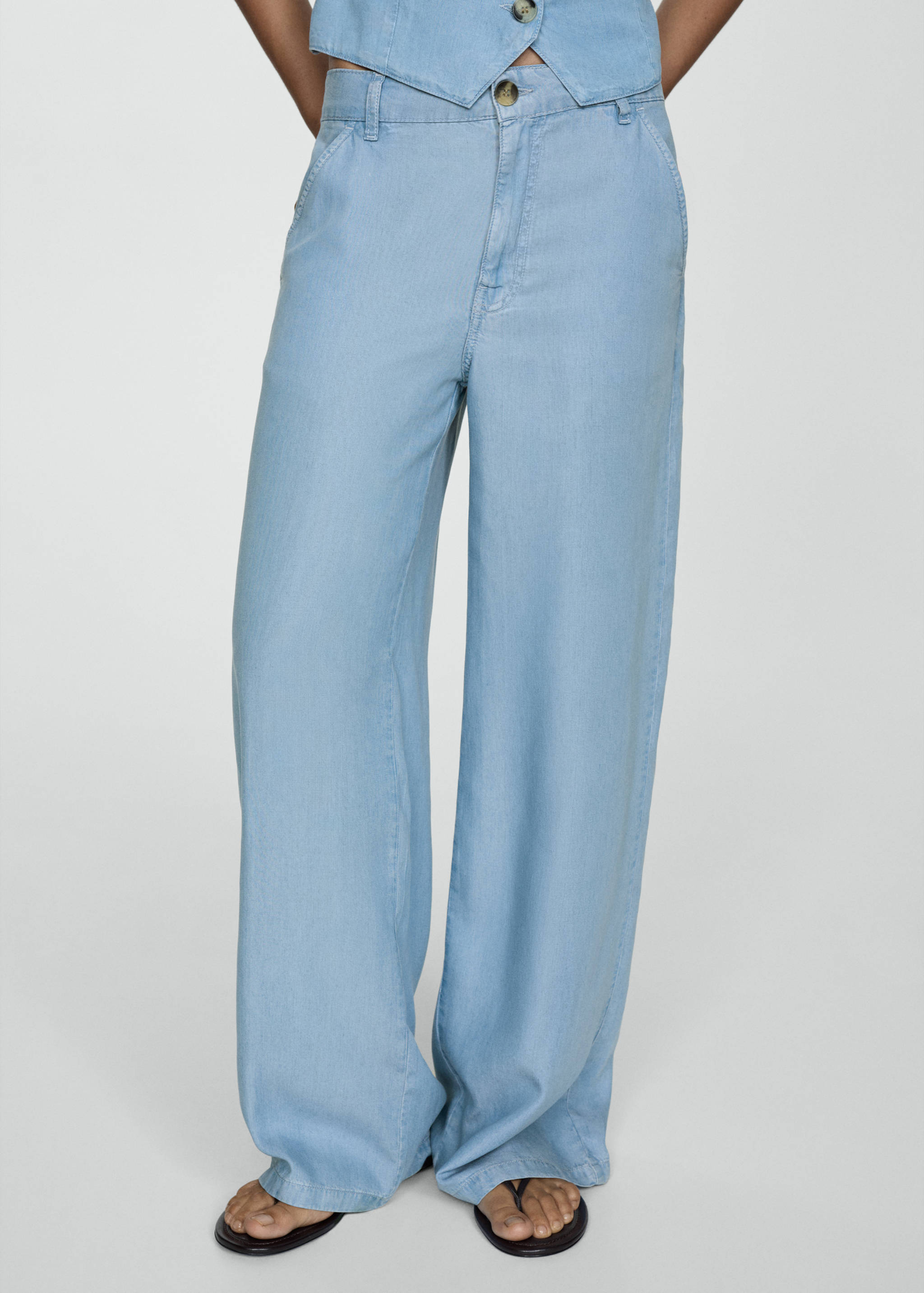 Pantalón wide leg lyocell - Plano medio