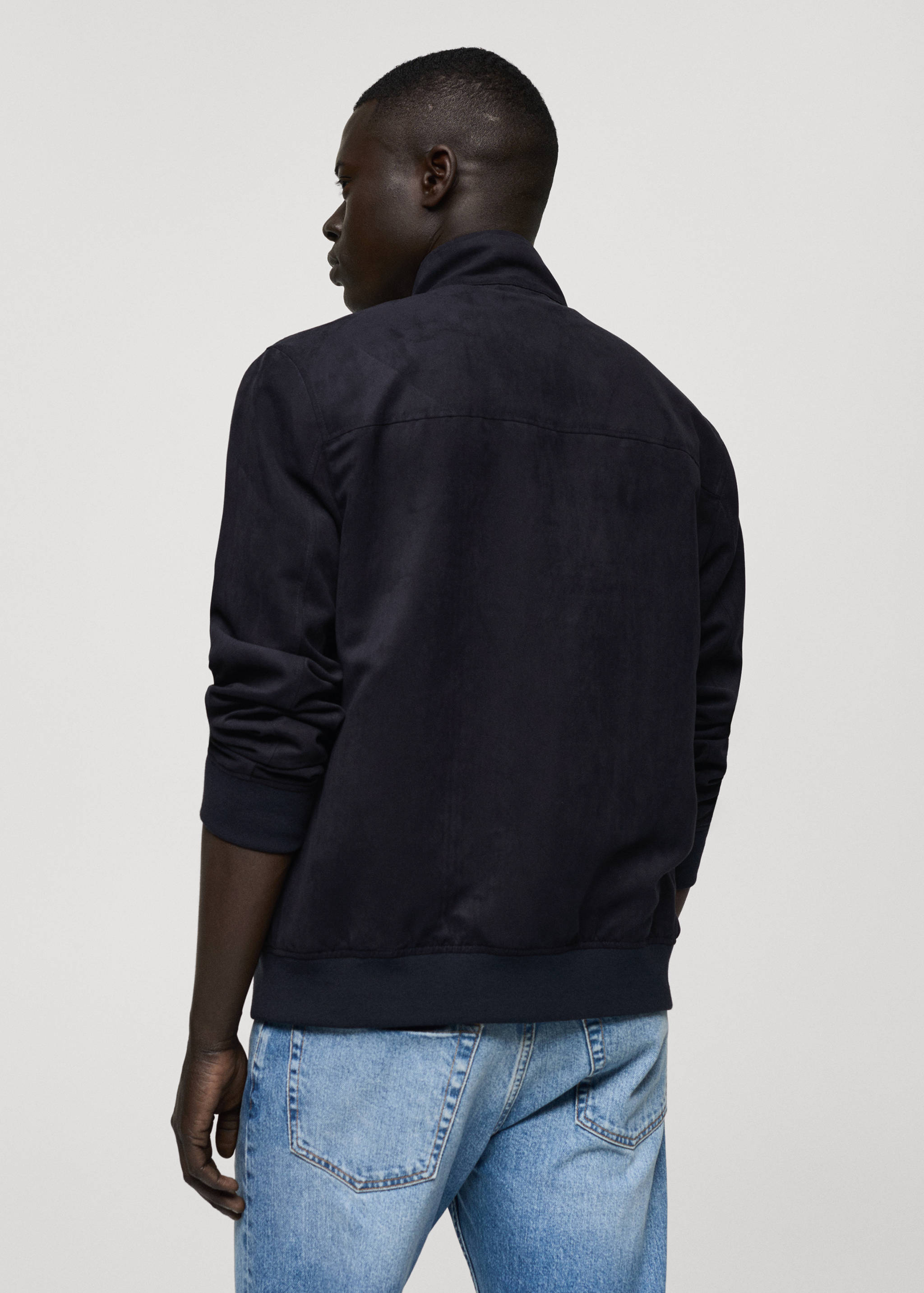 Suede-effect jacket with zip - Reverse of the article
