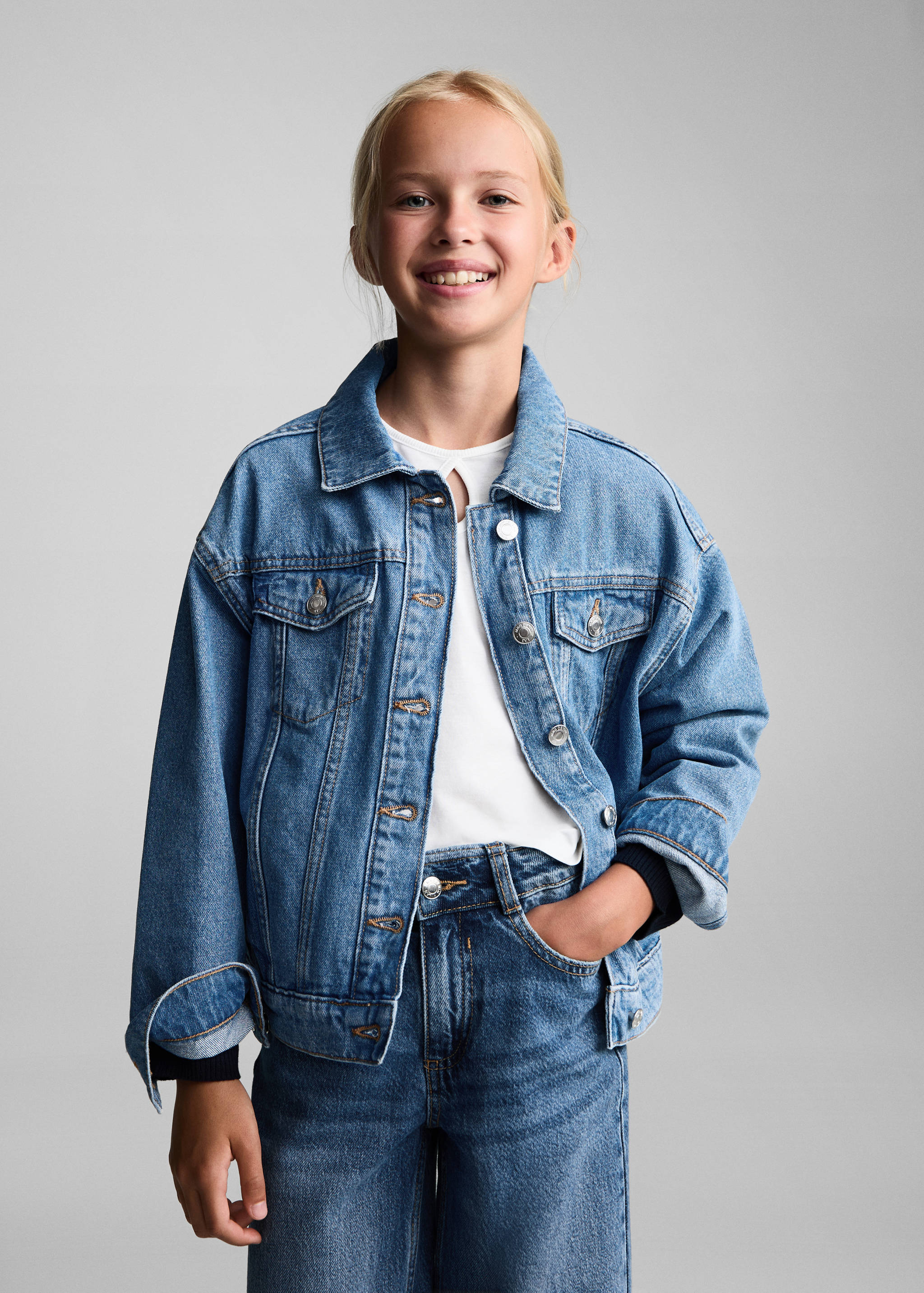 Wideleg jeans met gerafelde pijpen - Middenvlak