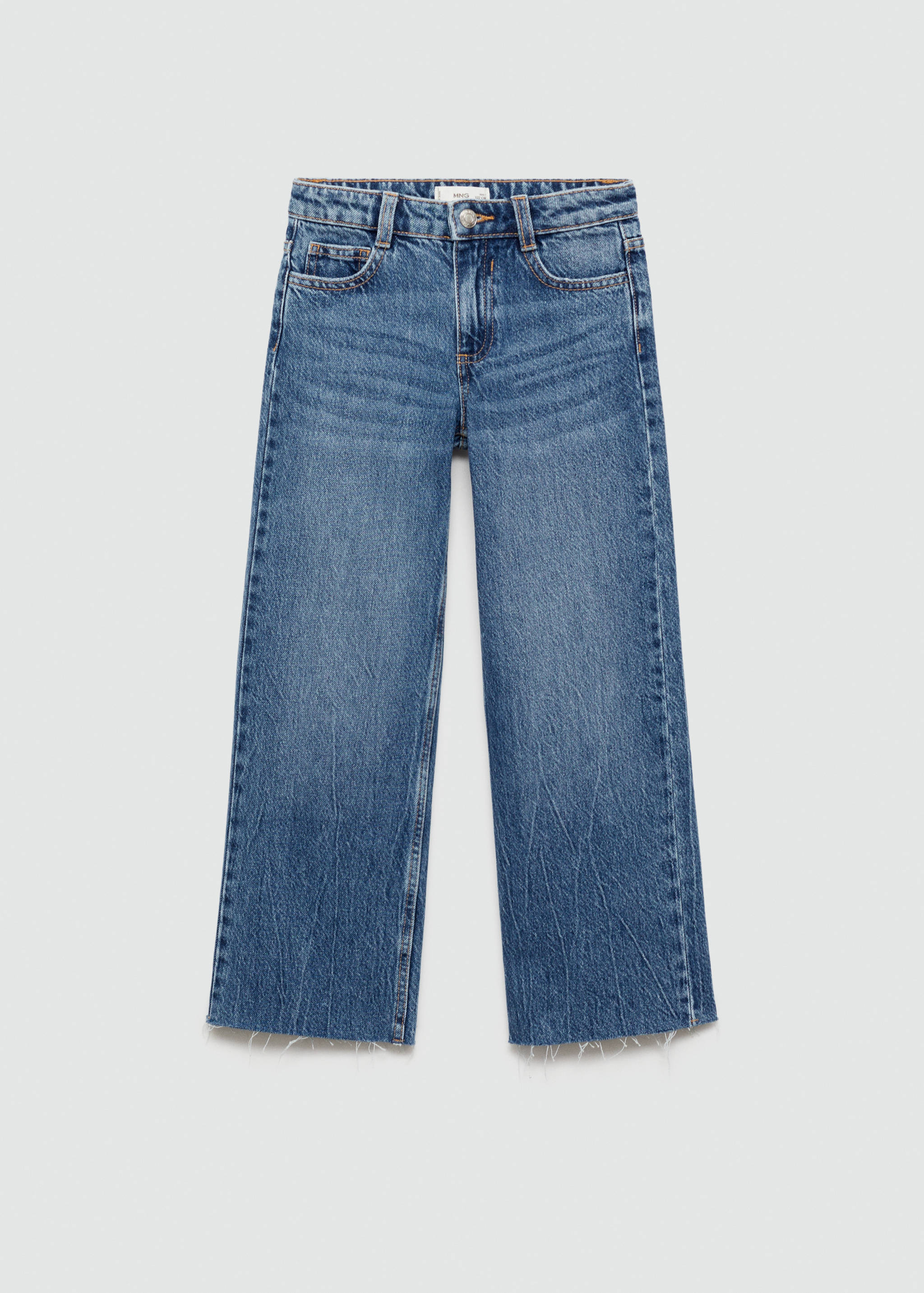 Wideleg jeans met gerafelde pijpen - Artikel zonder model