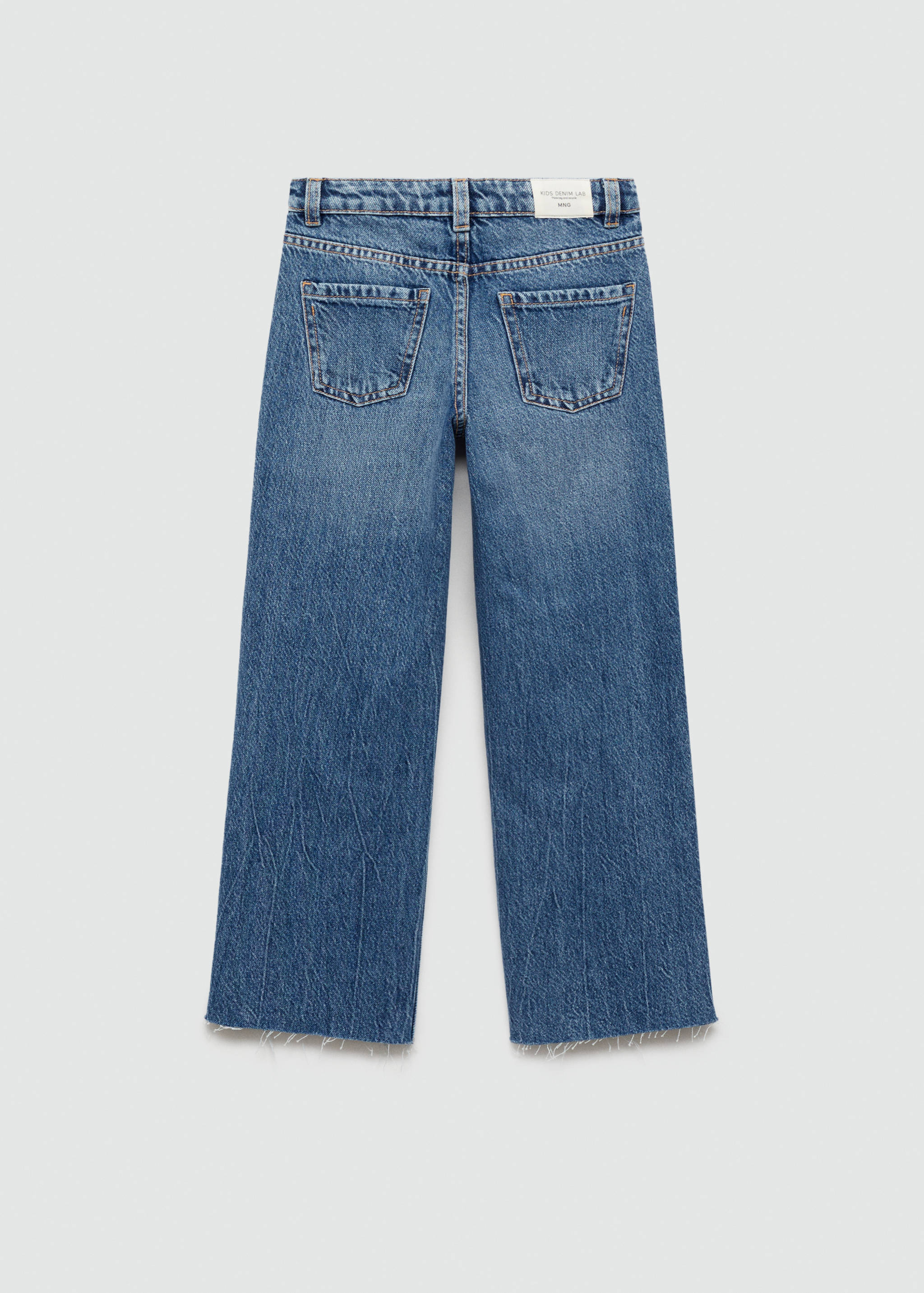 Wideleg jeans met gerafelde pijpen - Achterkant van het artikel