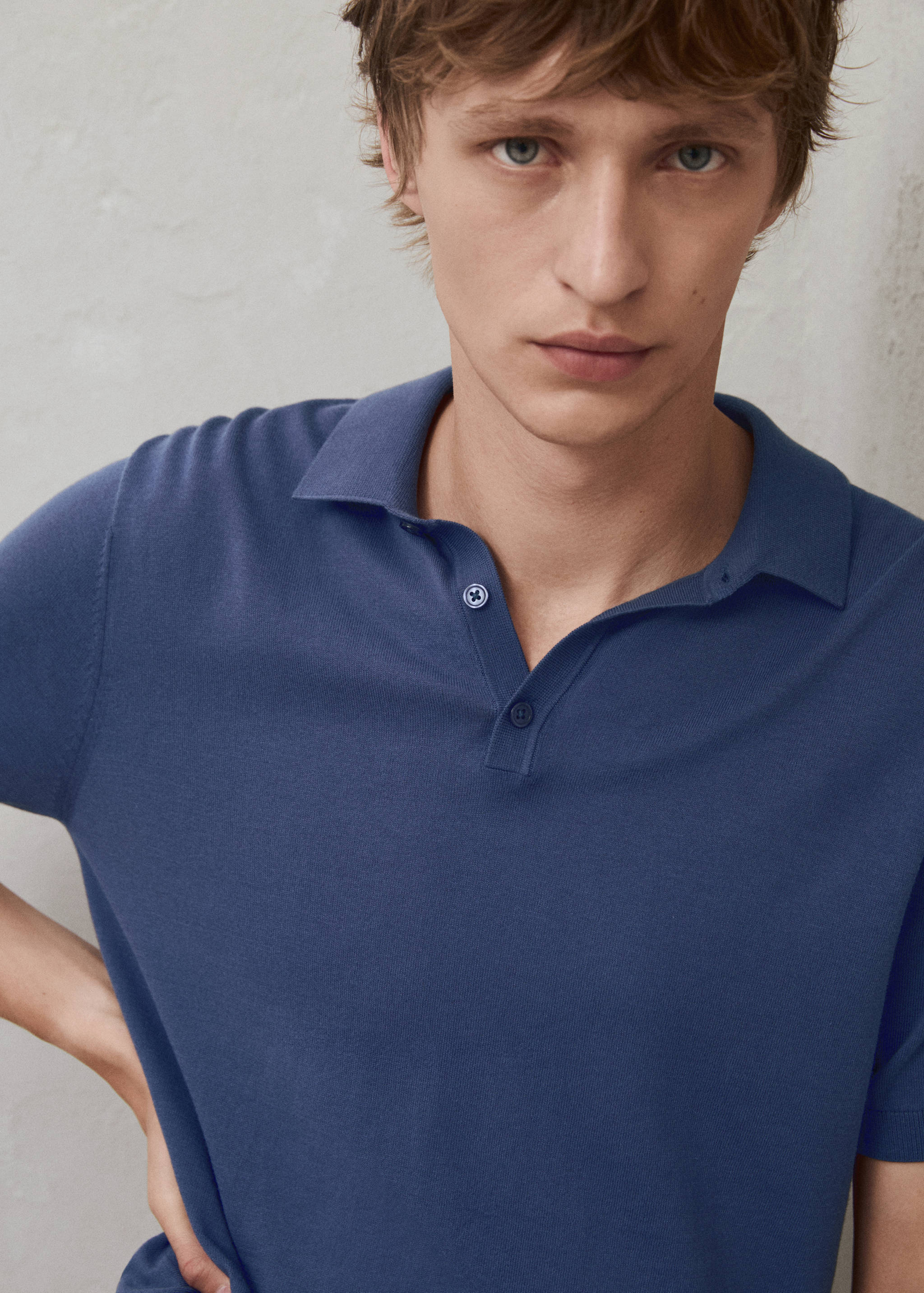100% cotton knitted polo shirt - Details of the article 3