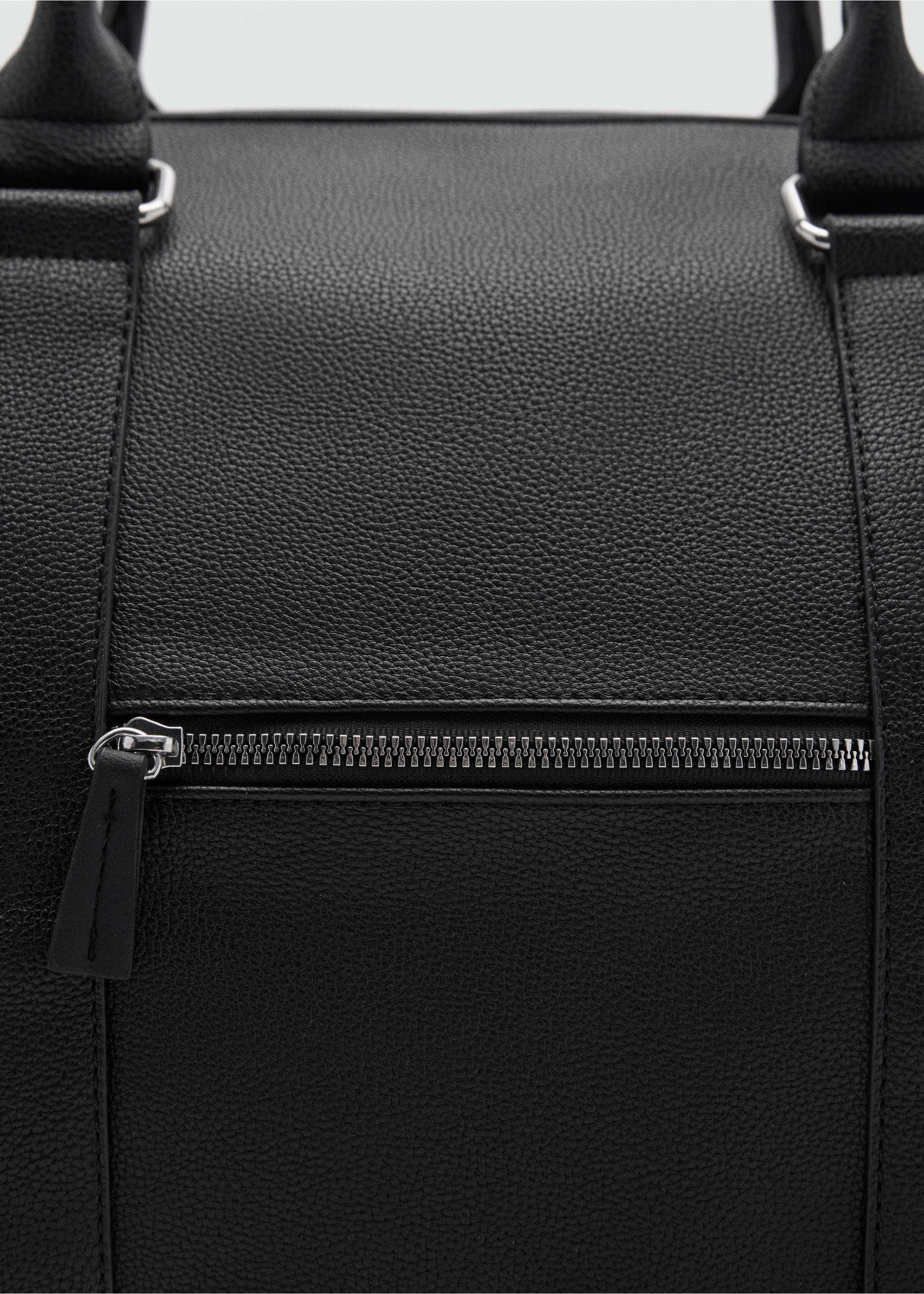 Bolso bowling efecto piel abatanada - Detalle del artículo 2, Negro. Ref: 77042543-00.