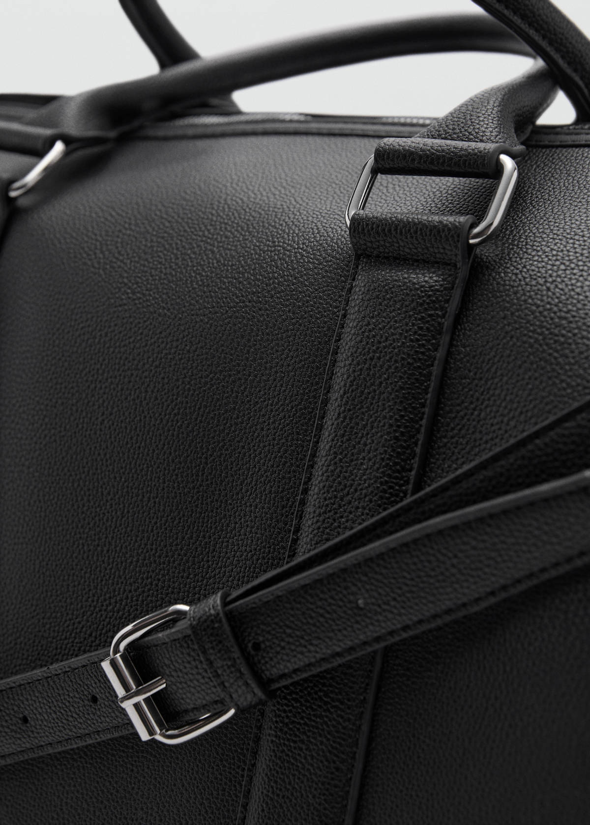 Patent faux-leather bowling bag — Black