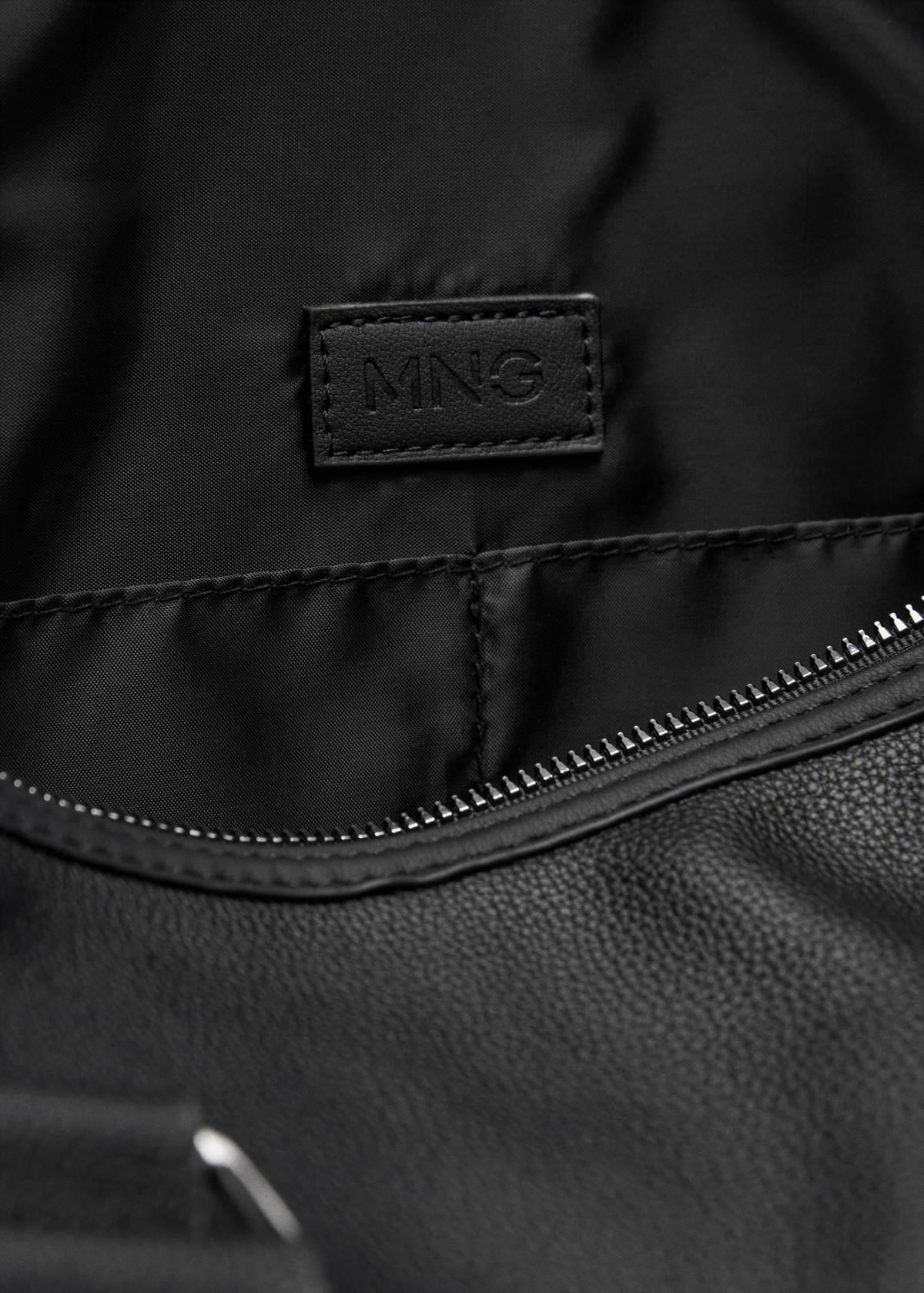Patent faux-leather bowling bag — Black