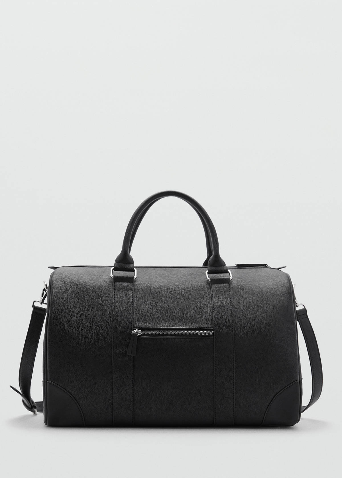 Patent faux-leather bowling bag — Black