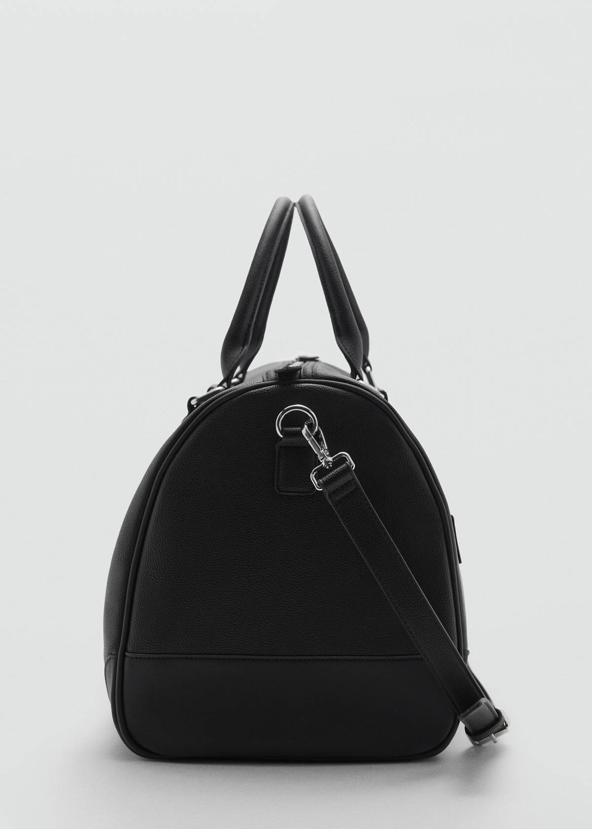 Patent faux-leather bowling bag — Black