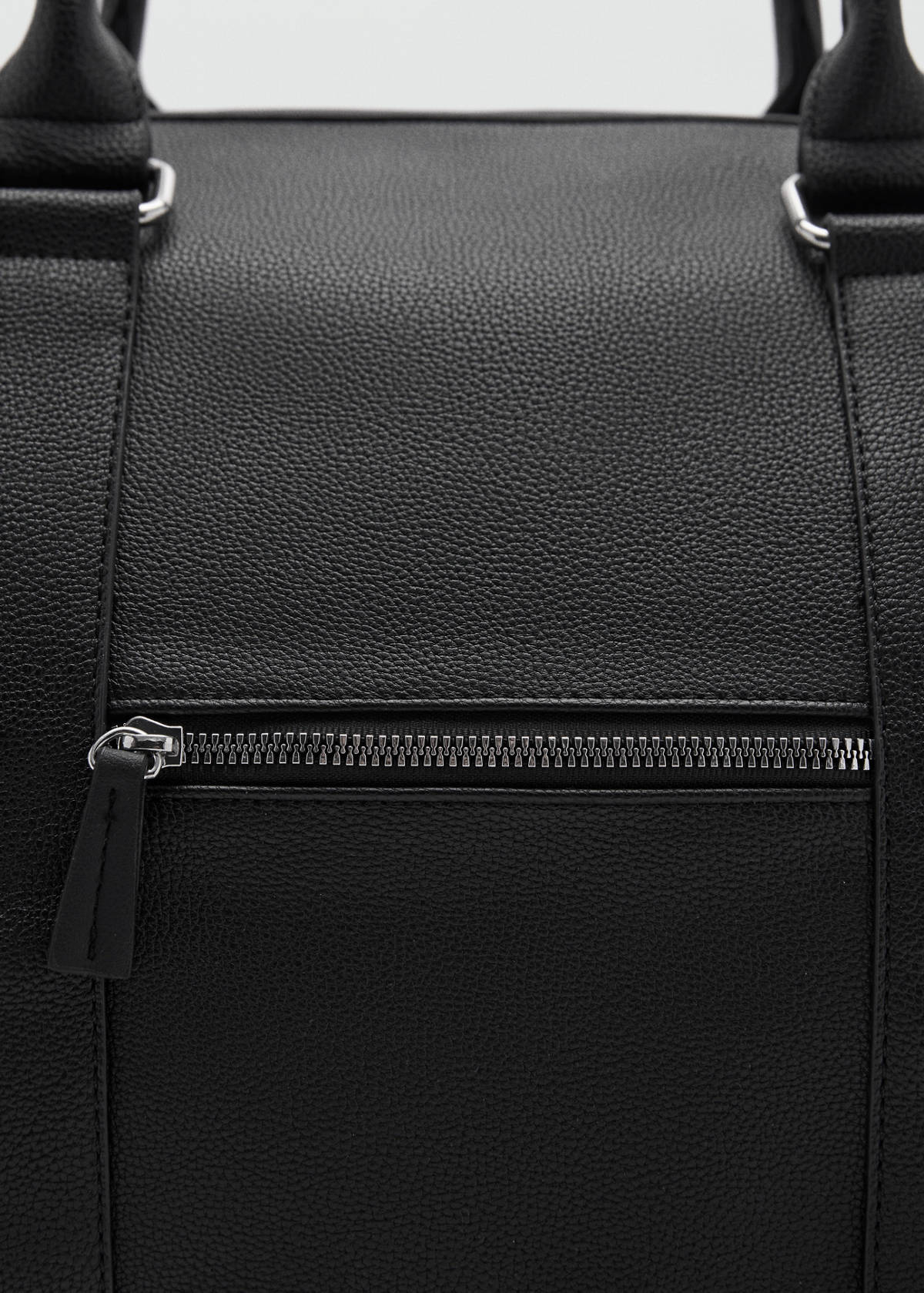 Patent faux-leather bowling bag — Black