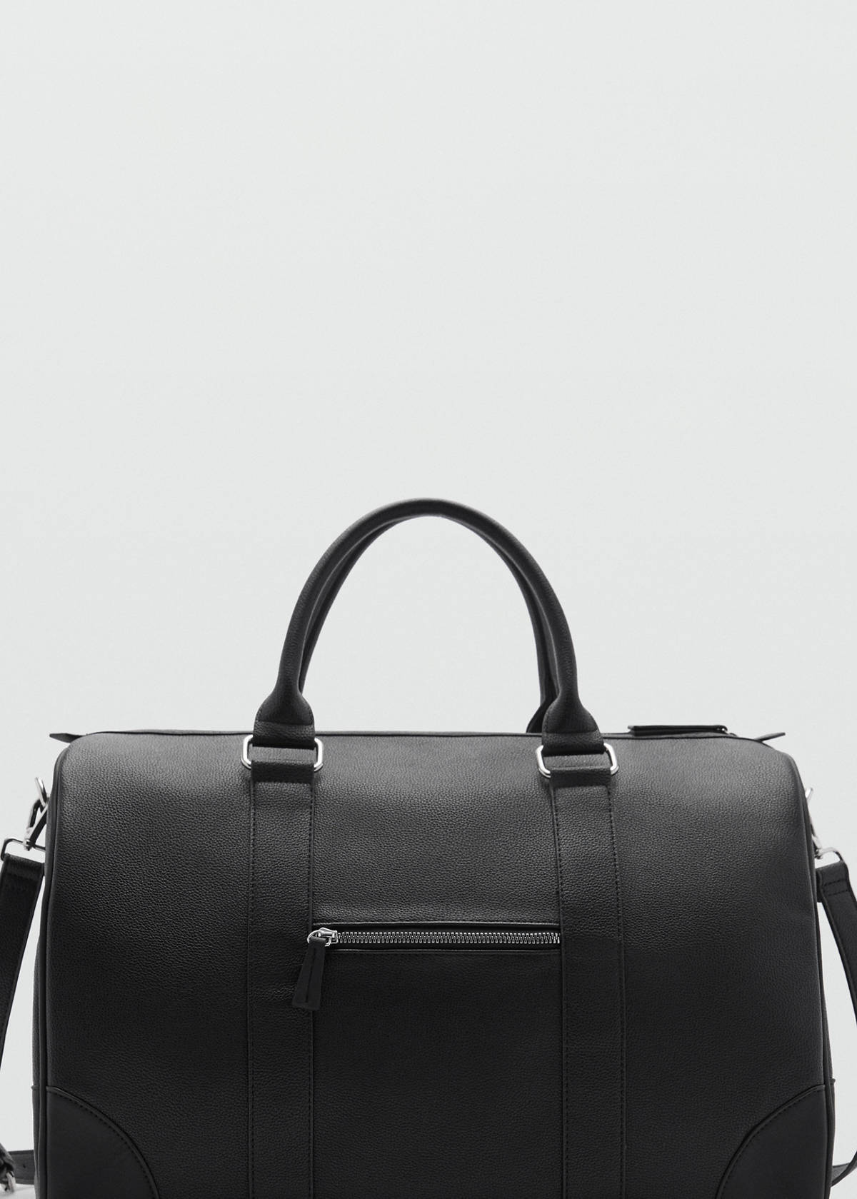 Patent faux-leather bowling bag — Black