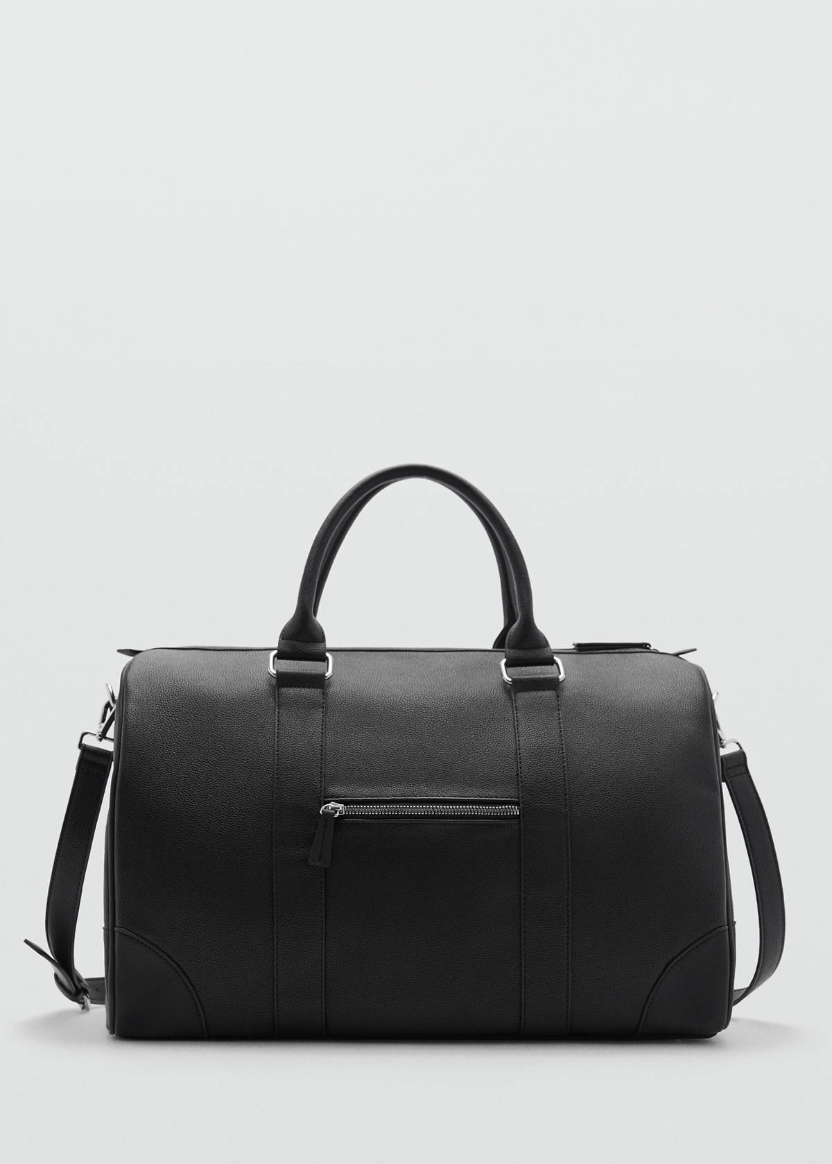 Patent faux-leather bowling bag — Black