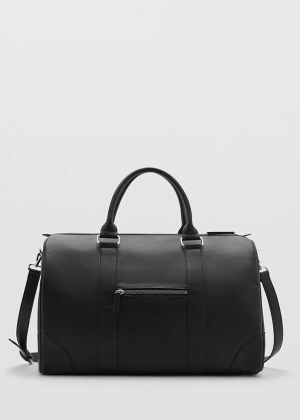 Patent faux-leather bowling bag — Black