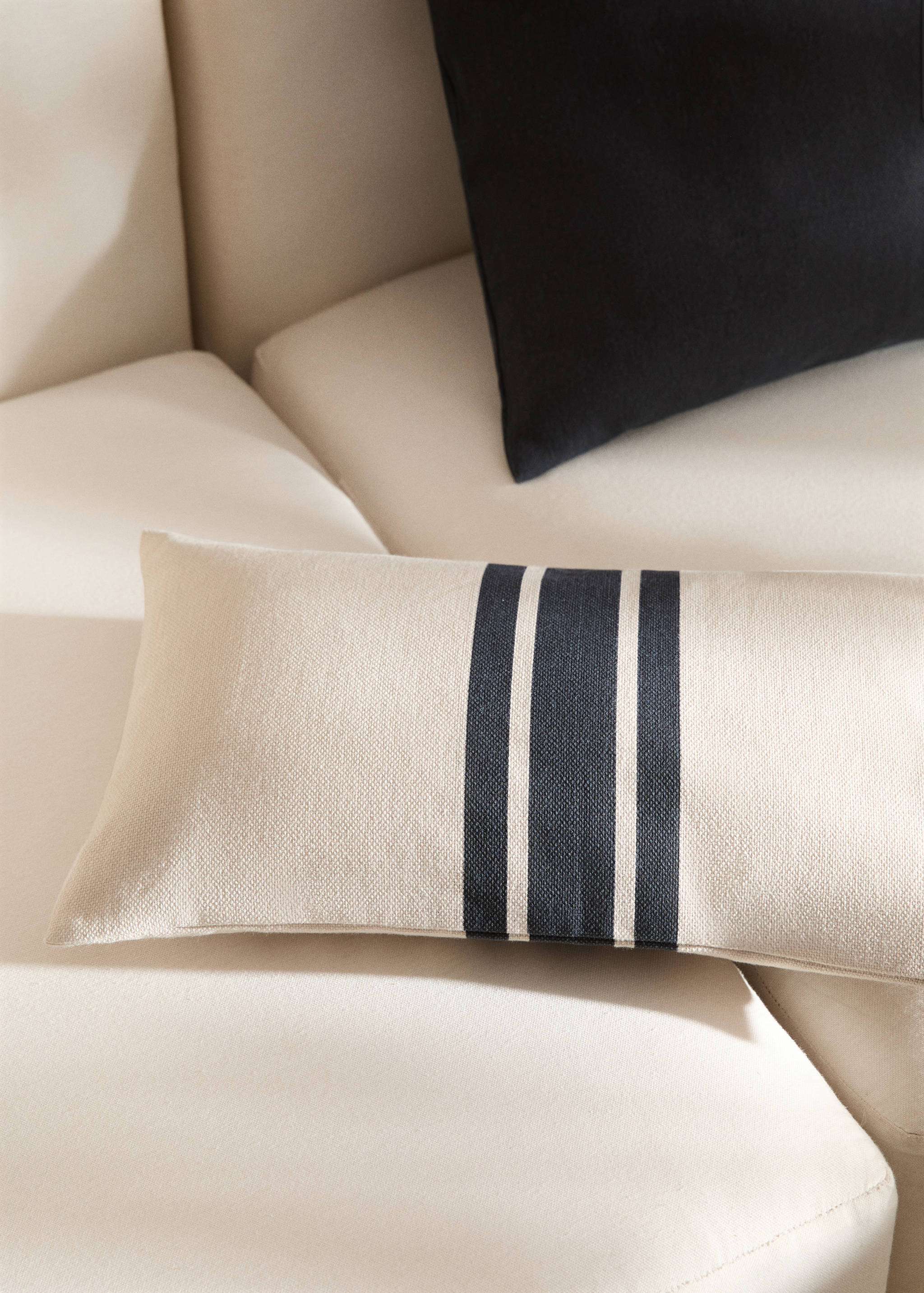 Funda coixí cotó doble ratlla 30x50cm - Pla general