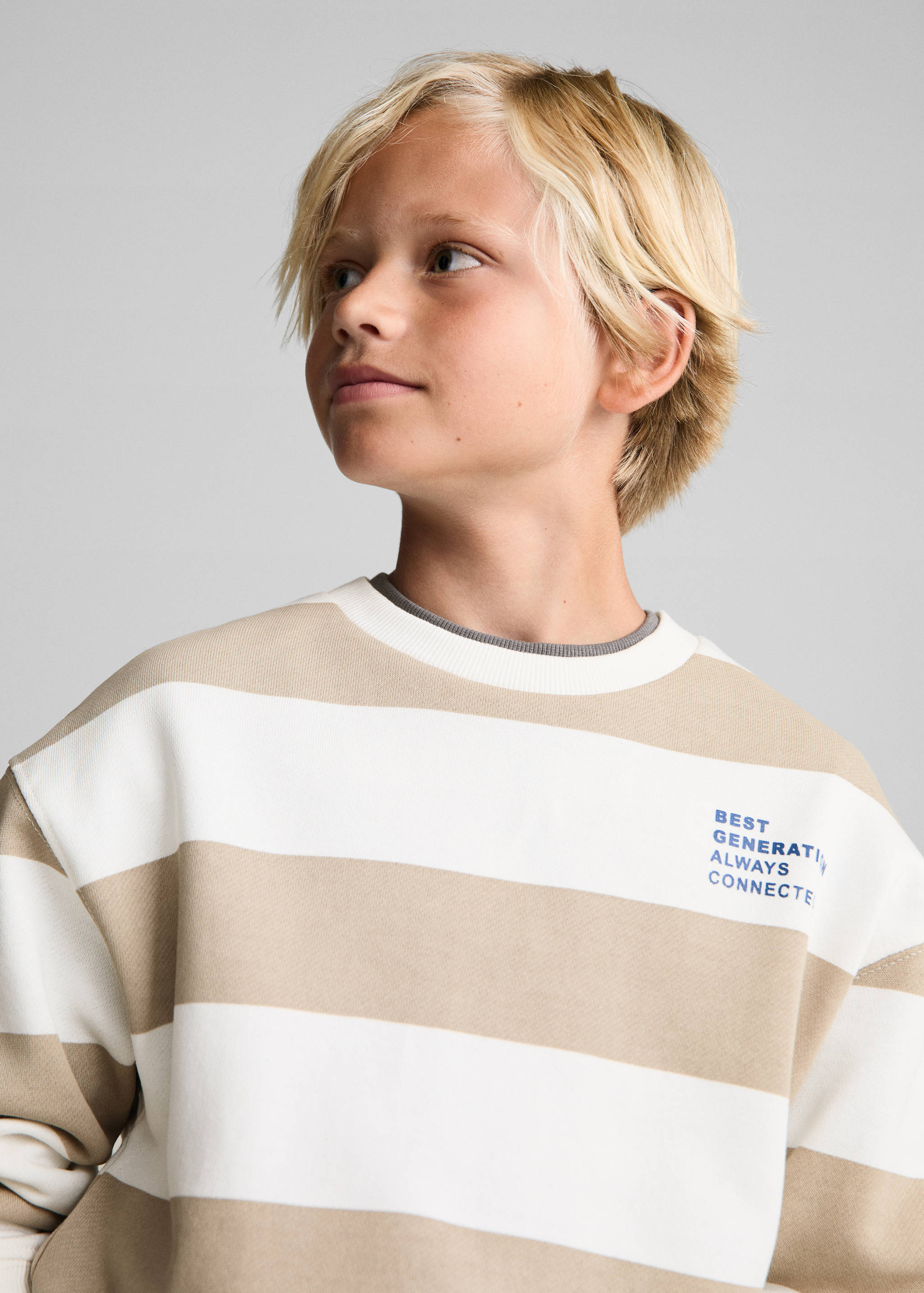 Striped cotton-blend sweatshirt - Details of the article 1