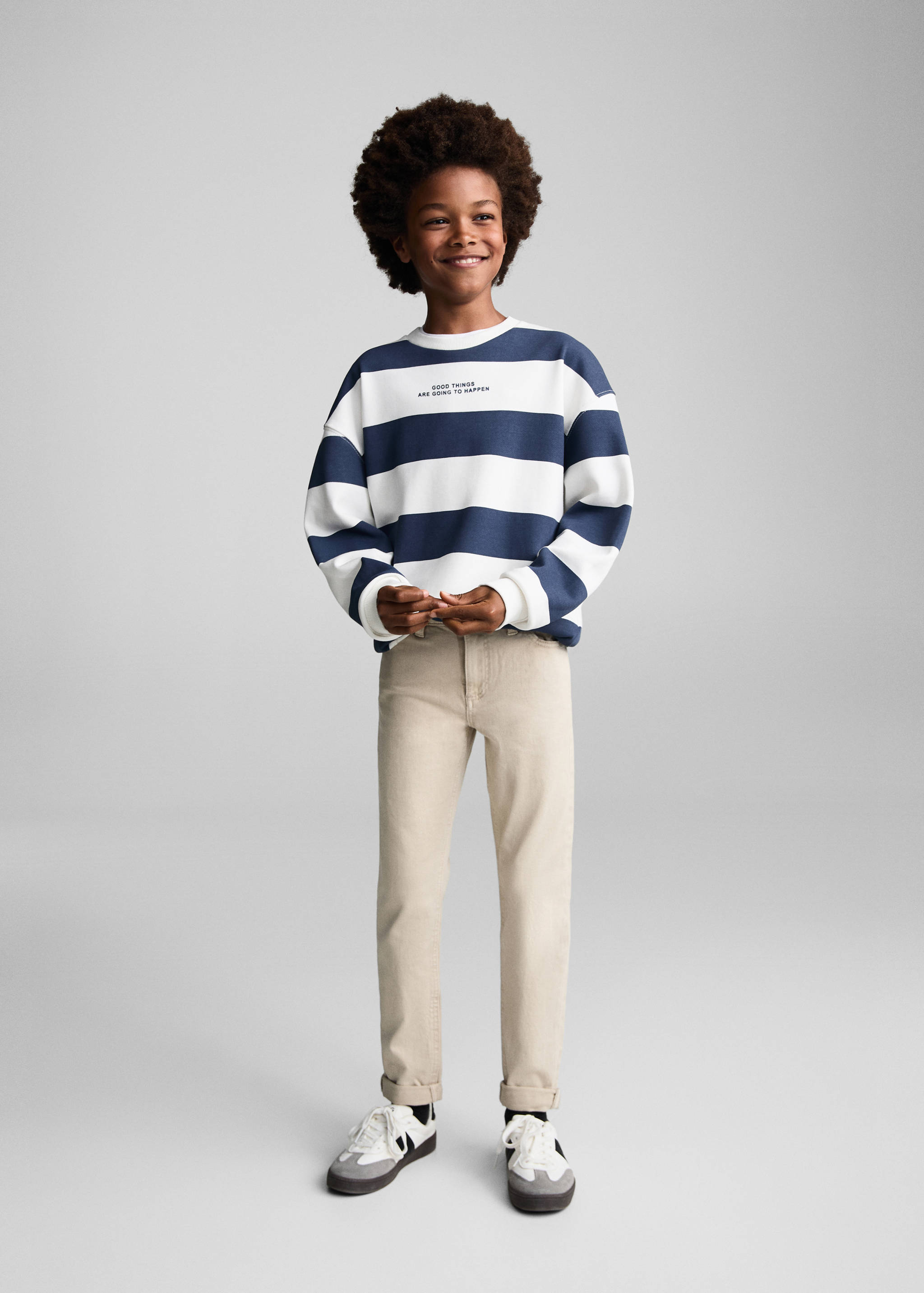 Striped cotton-blend sweatshirt - General plane