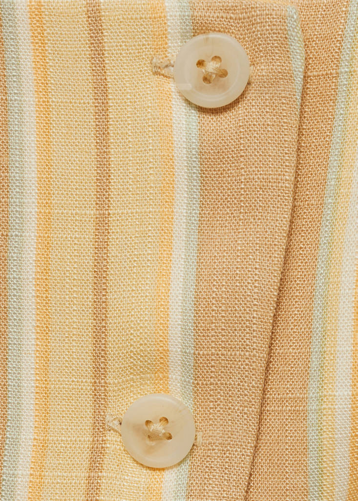 Striped waistcoat with buttons — Yellow