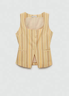 Striped waistcoat with buttons — Yellow 7