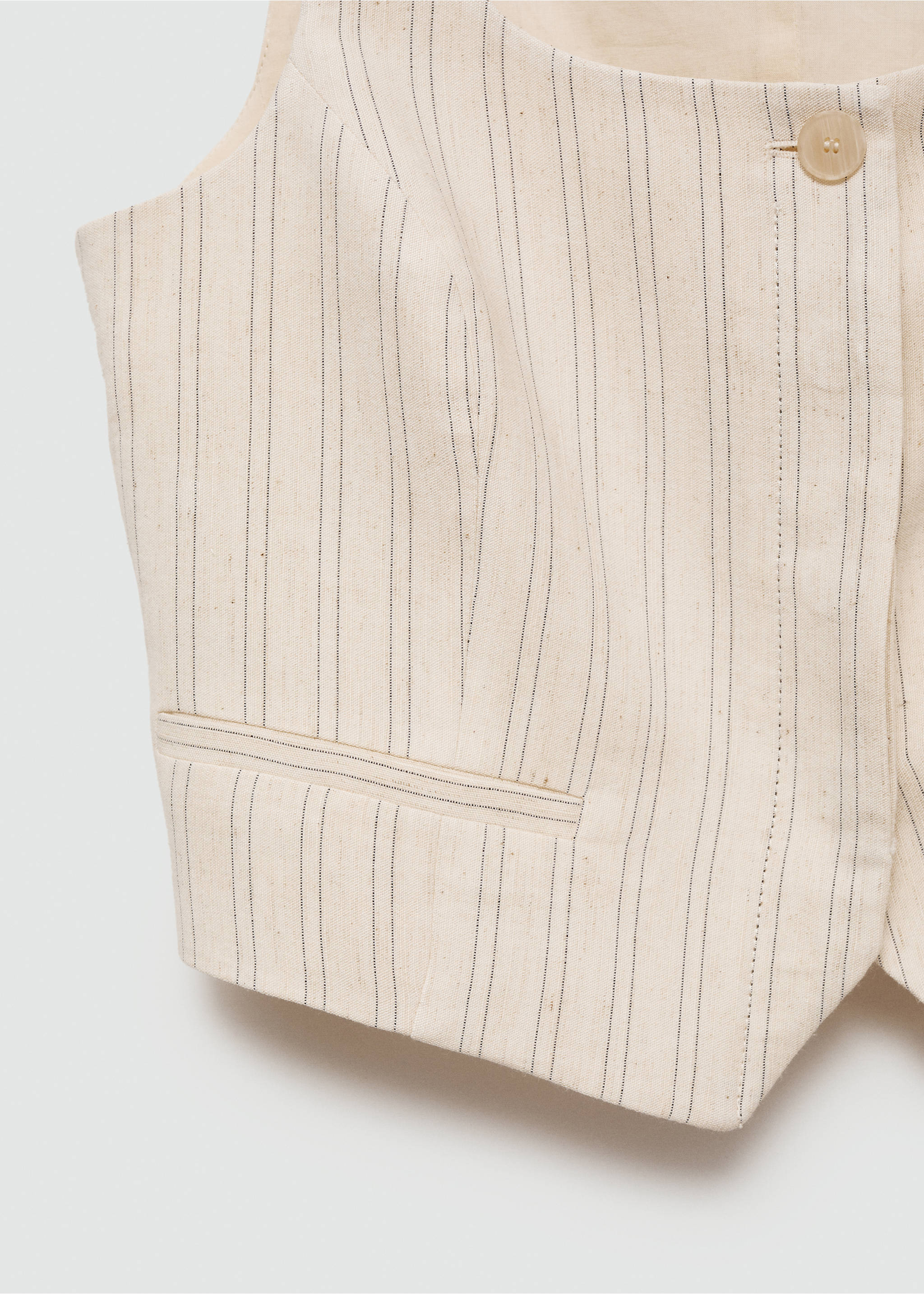 Striped suit vest - Details of the article 8, Ecru. Ref: 77043271-00.