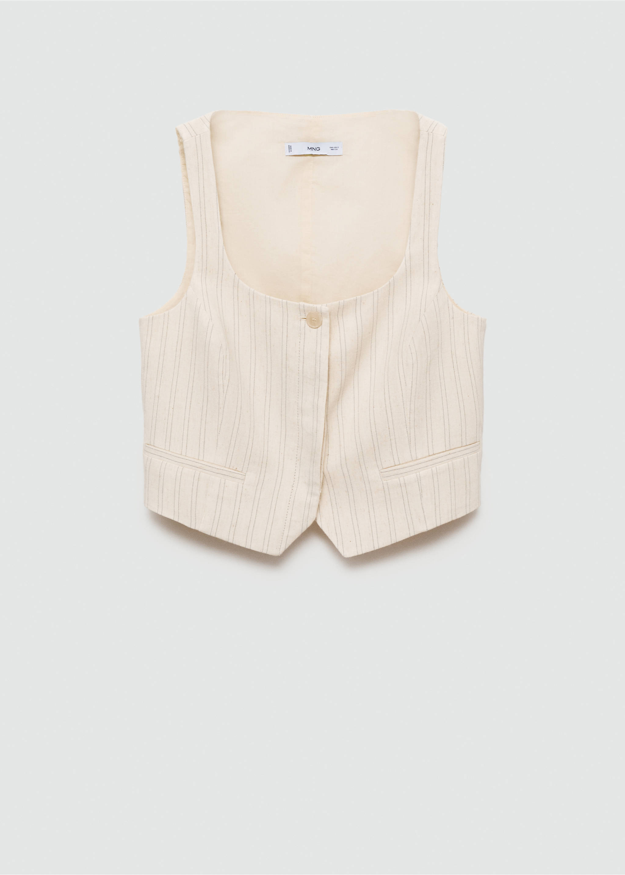 Striped suit vest - Article without model, Ecru. Ref: 77043271-00.