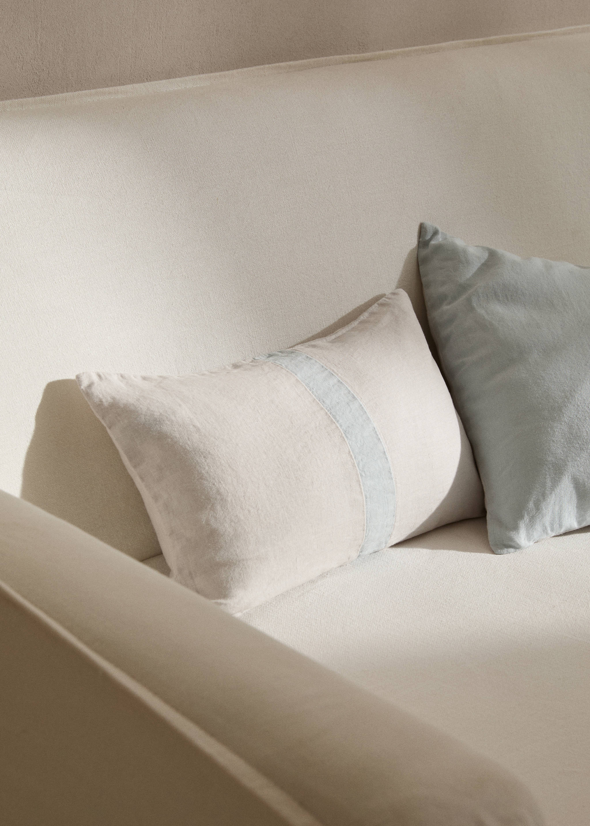 100% linen striped cushion cover 30x50cm - General plane