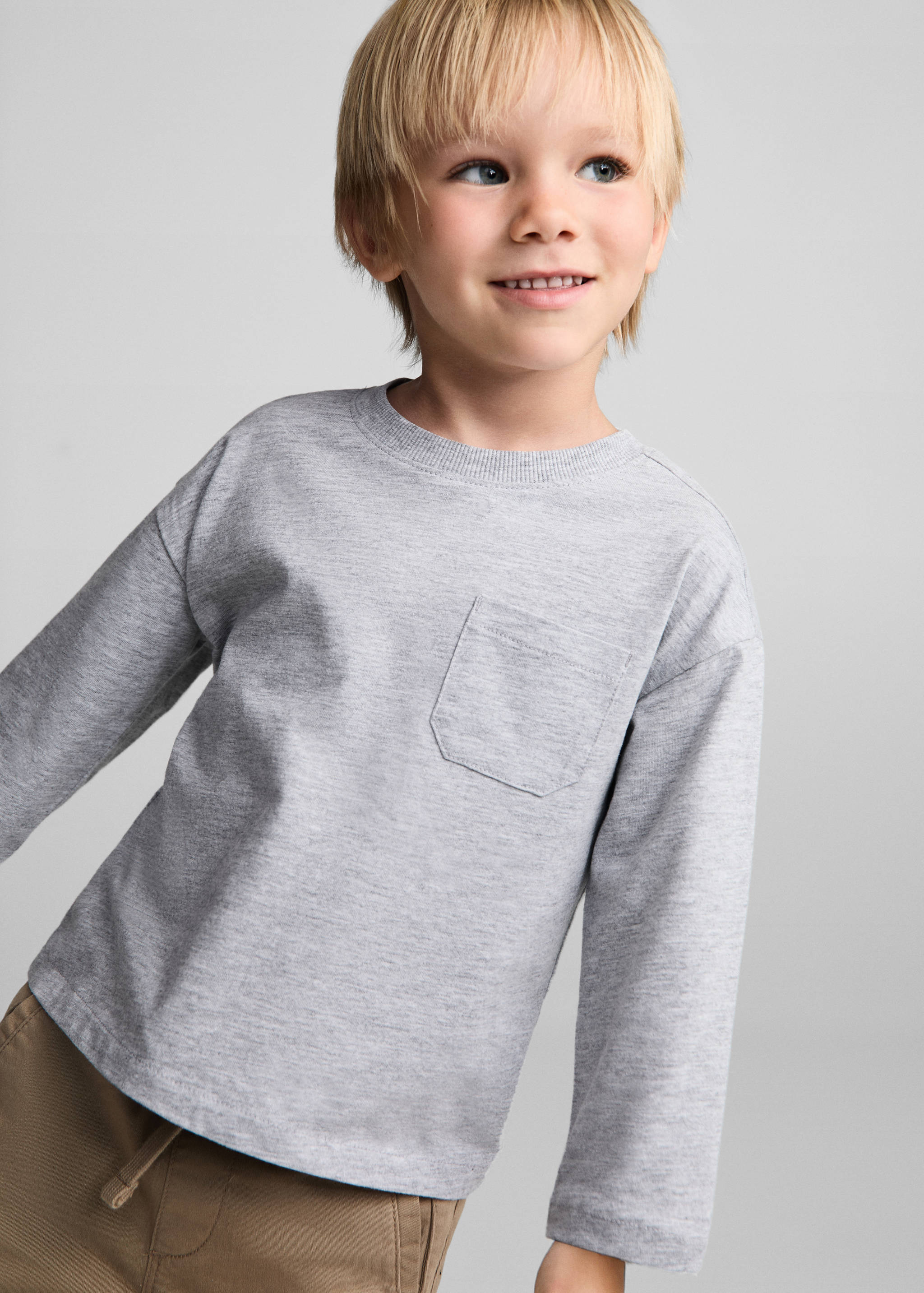 Long sleeve cotton t-shirt - Medium plane