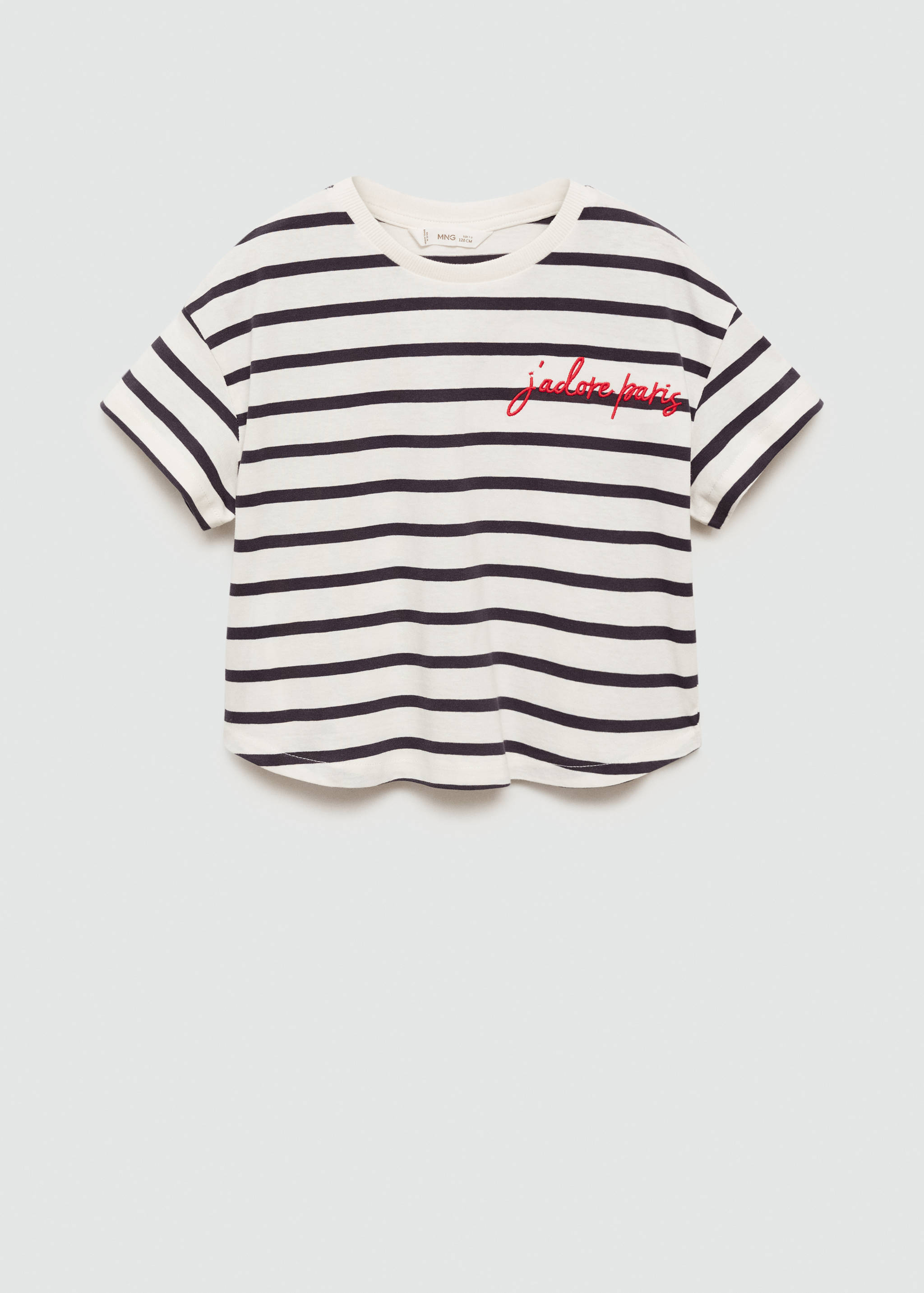 Striped t-shirt with embroidered detail - Article without model