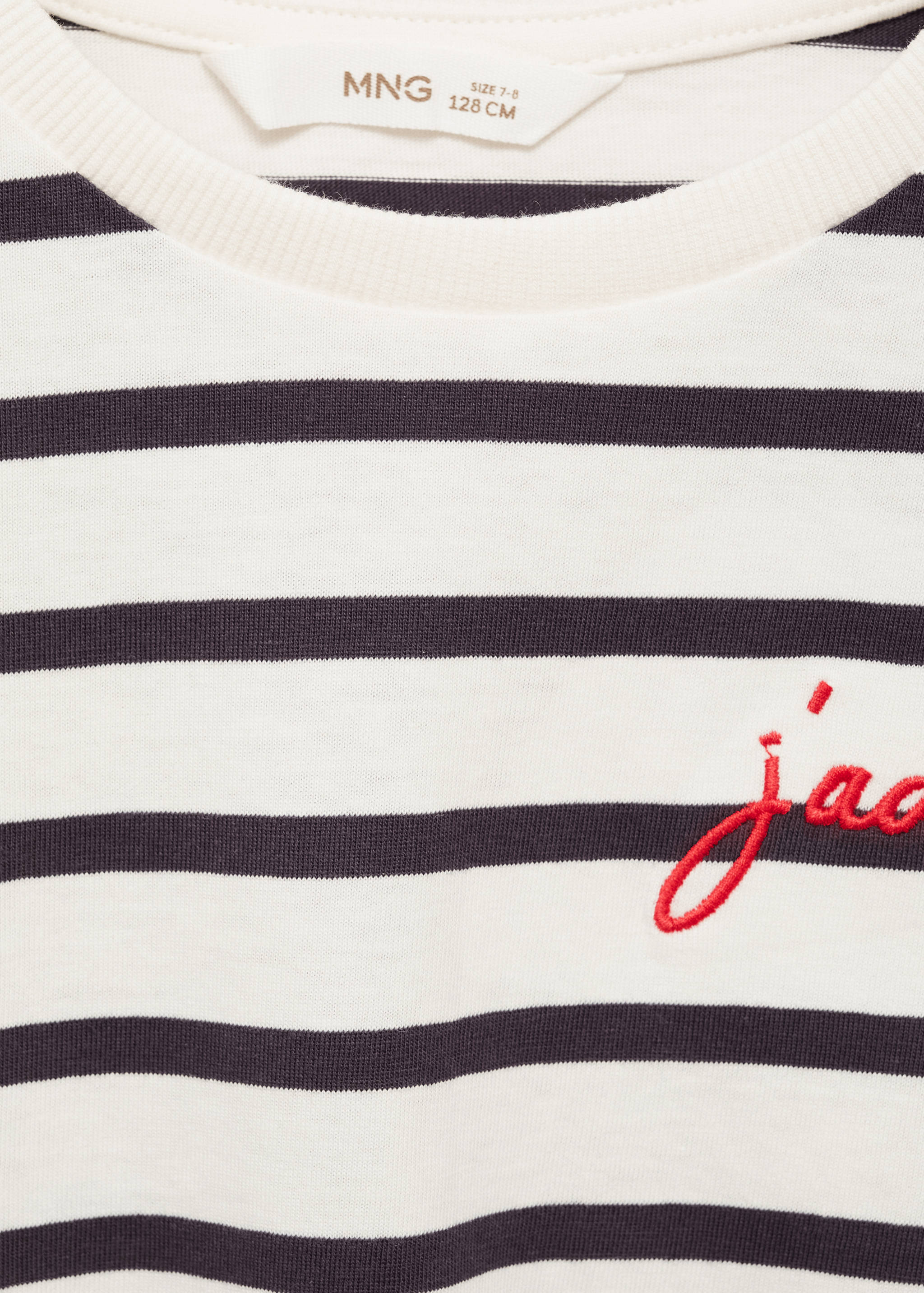 Striped t-shirt with embroidered detail - Details of the article 8