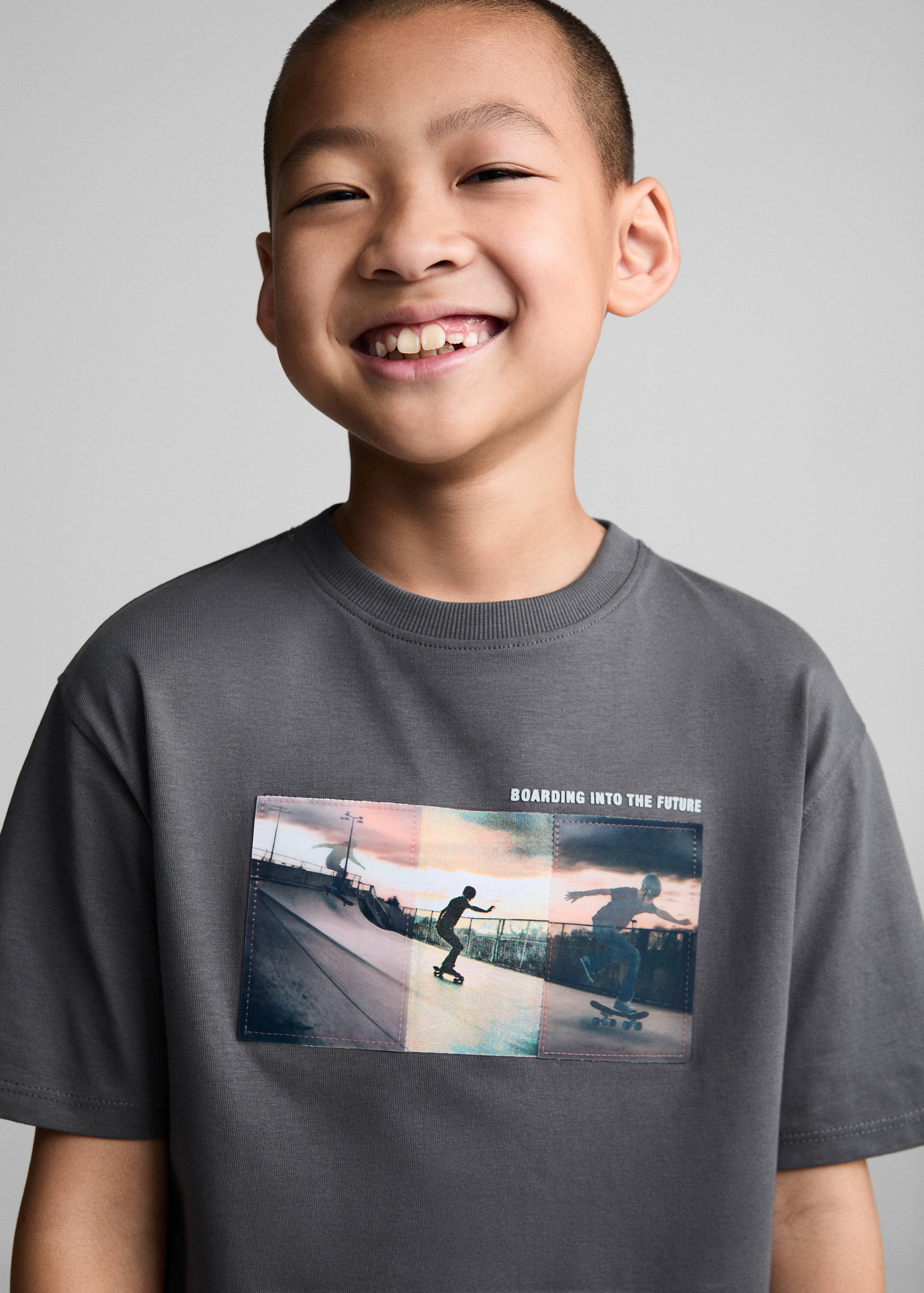 Printed cotton-blend T-shirt - Details of the article 1