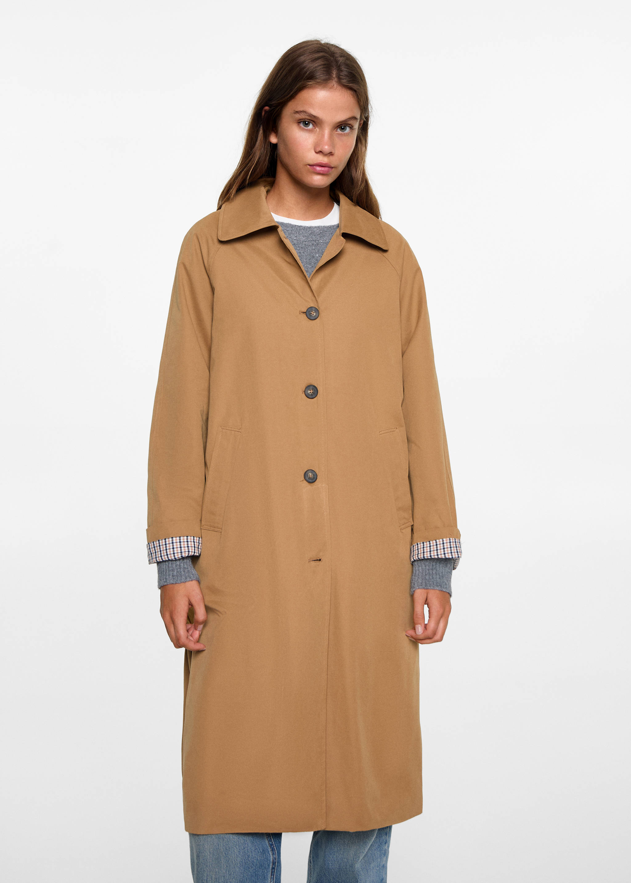 Classic long trench coat - Medium plane