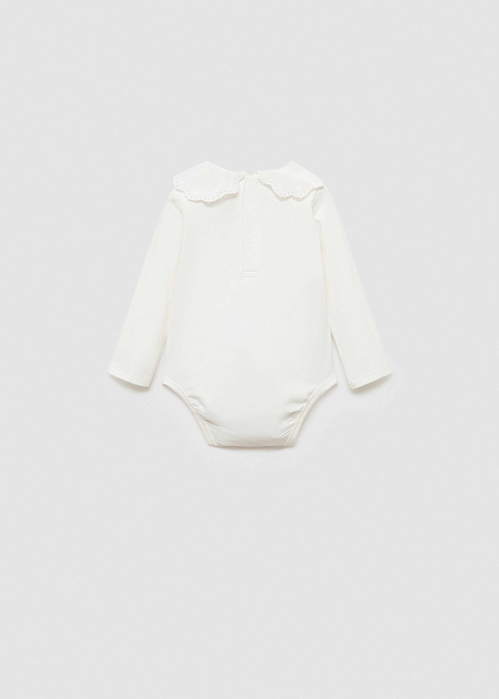 Cotton bodysuit with embroidered collar - Reverse of the article