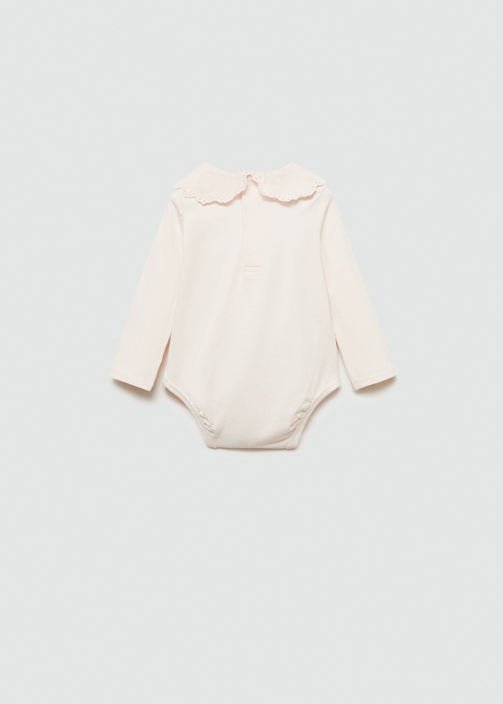 Cotton bodysuit with embroidered collar - Reverse of the article