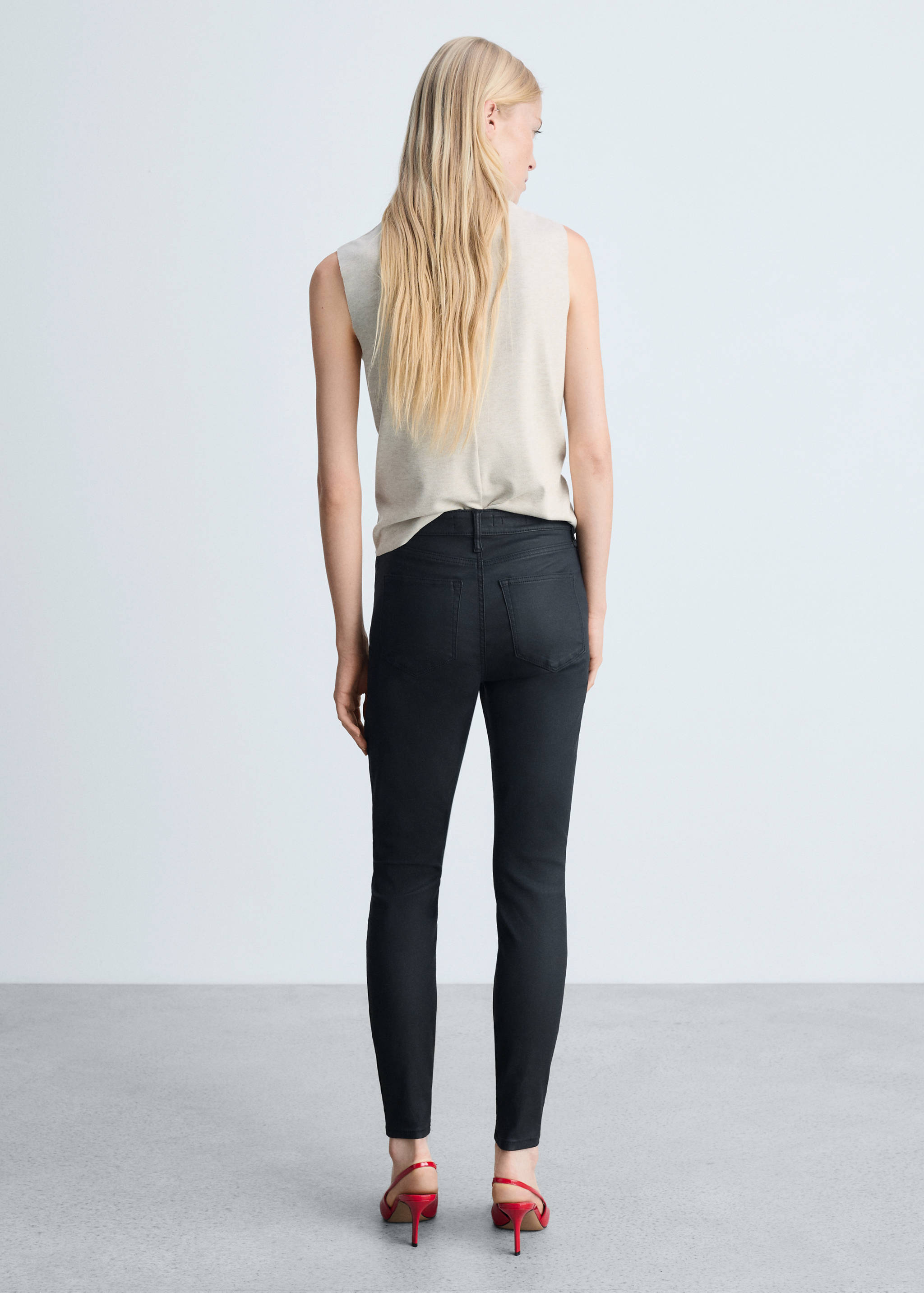Waxed mid-rise skinny jeans - Reverse of the article