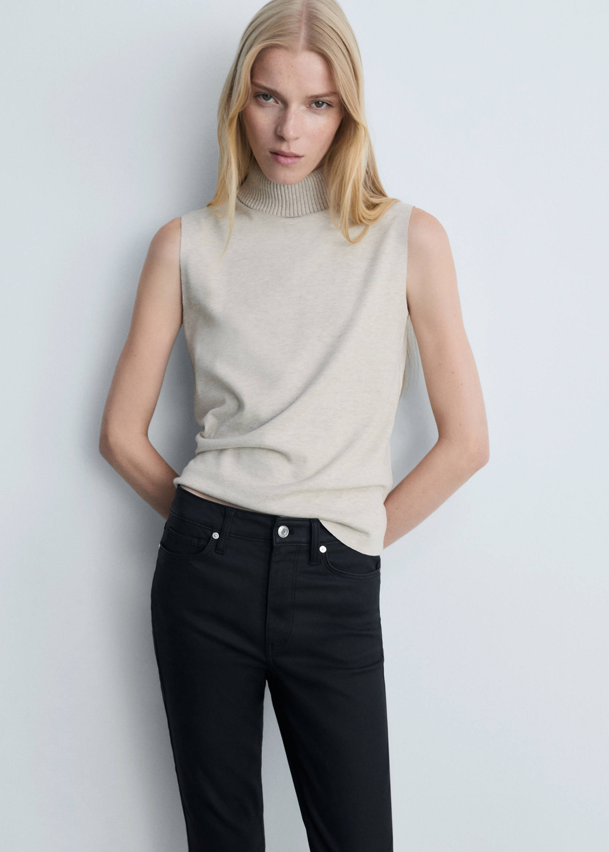 Waxed mid-rise skinny jeans - Details of the article 1