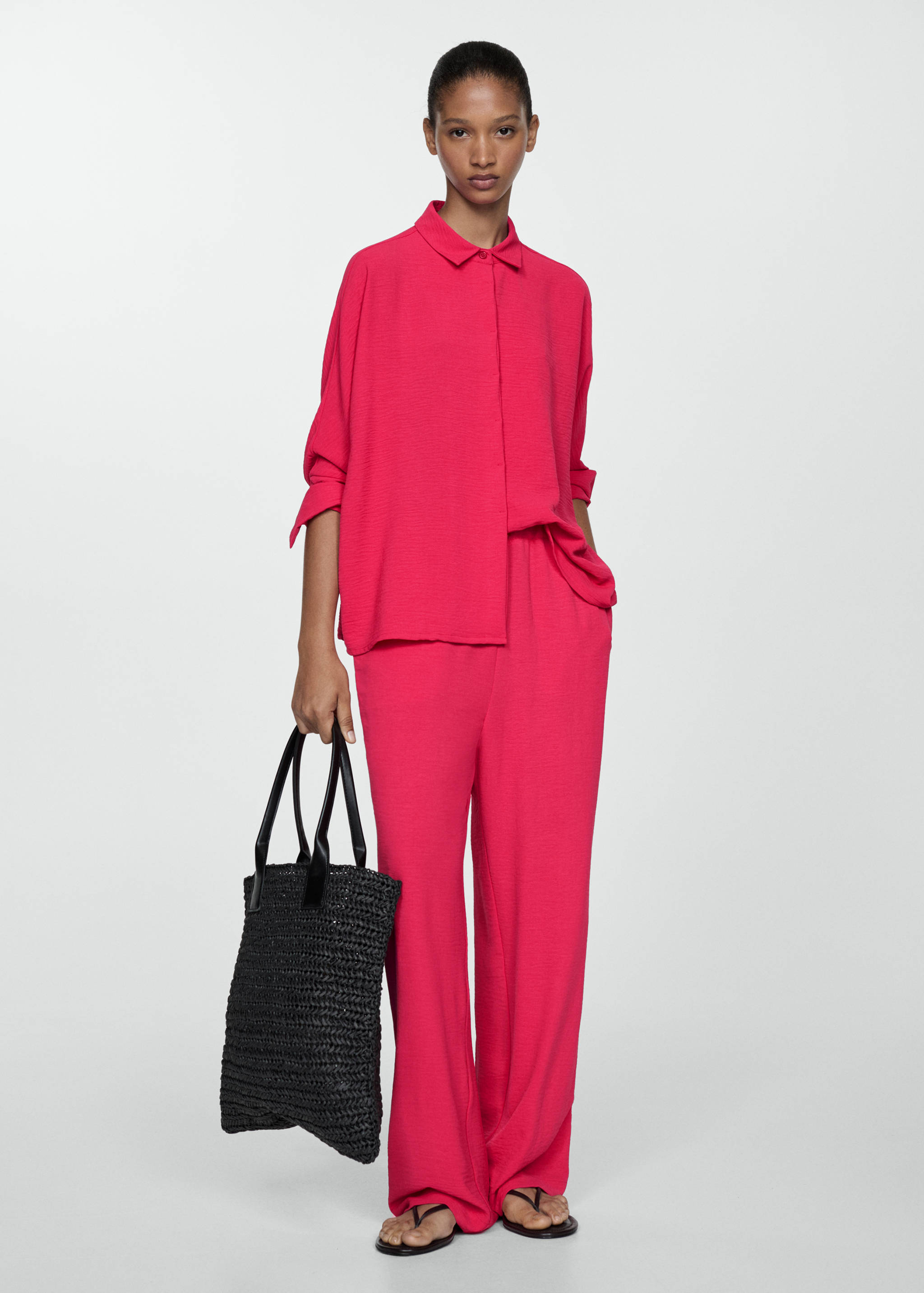 Textured flowy trousers - General plane