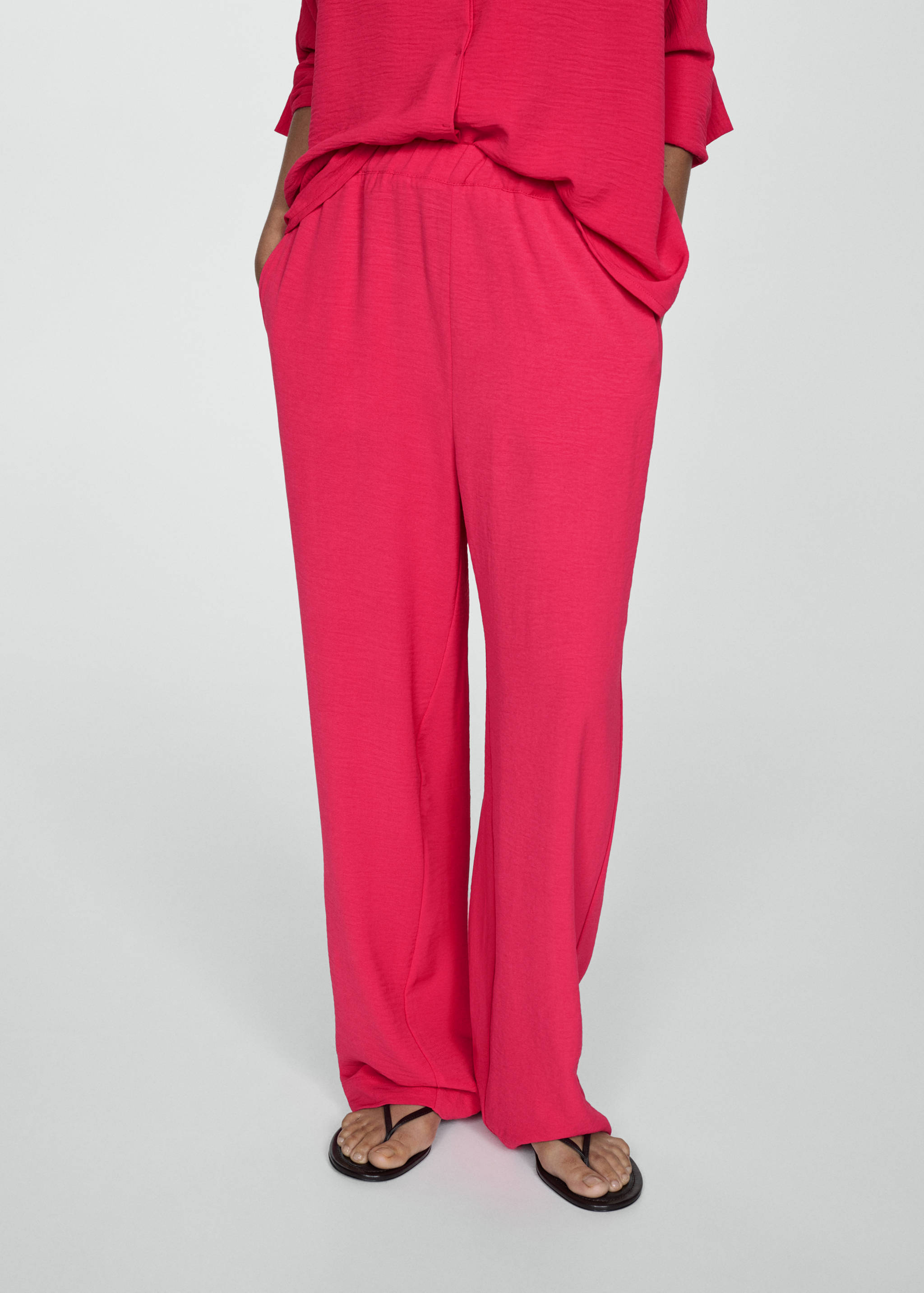 Textured flowy trousers - Medium plane