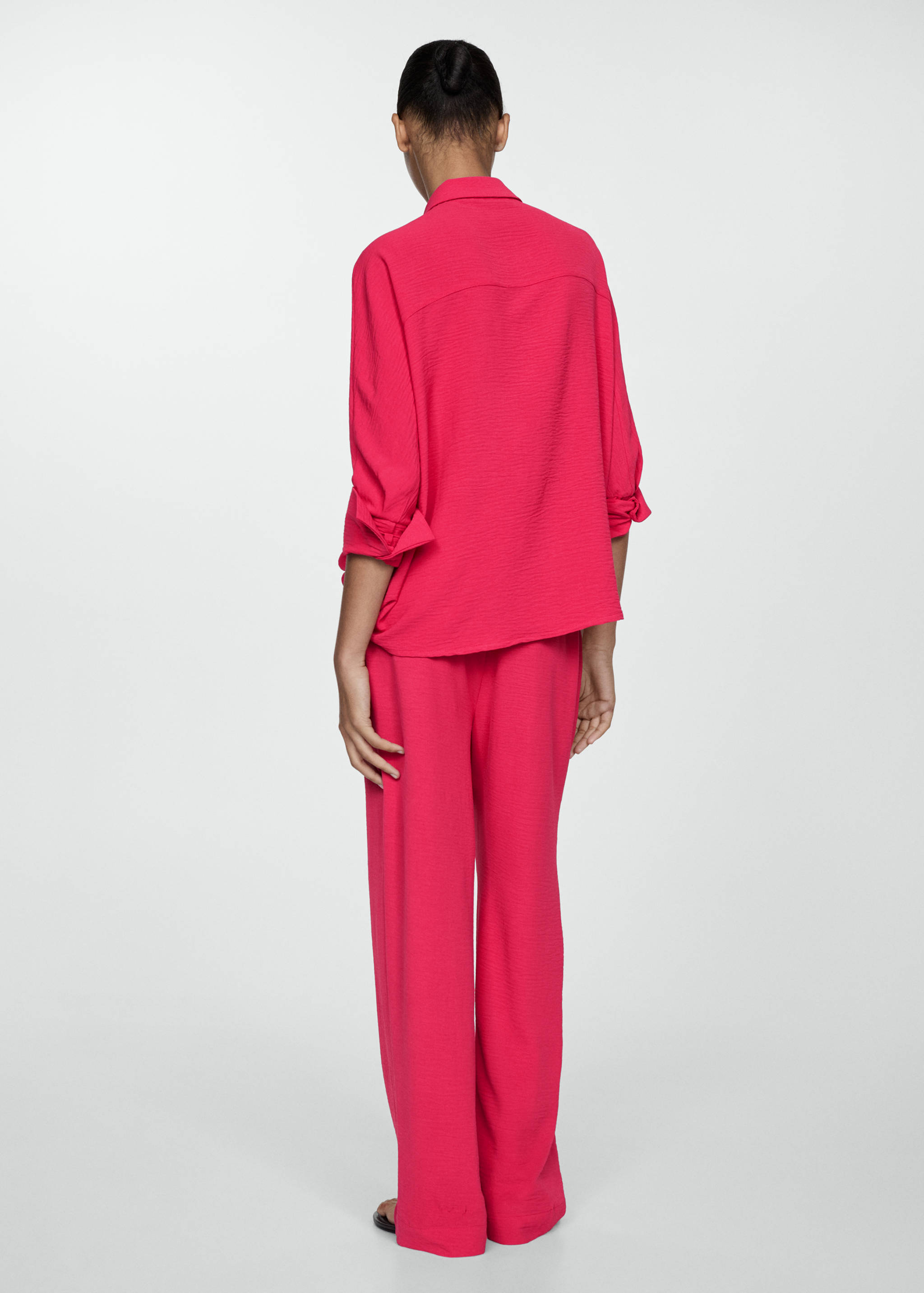 Textured flowy trousers - Reverse of the article