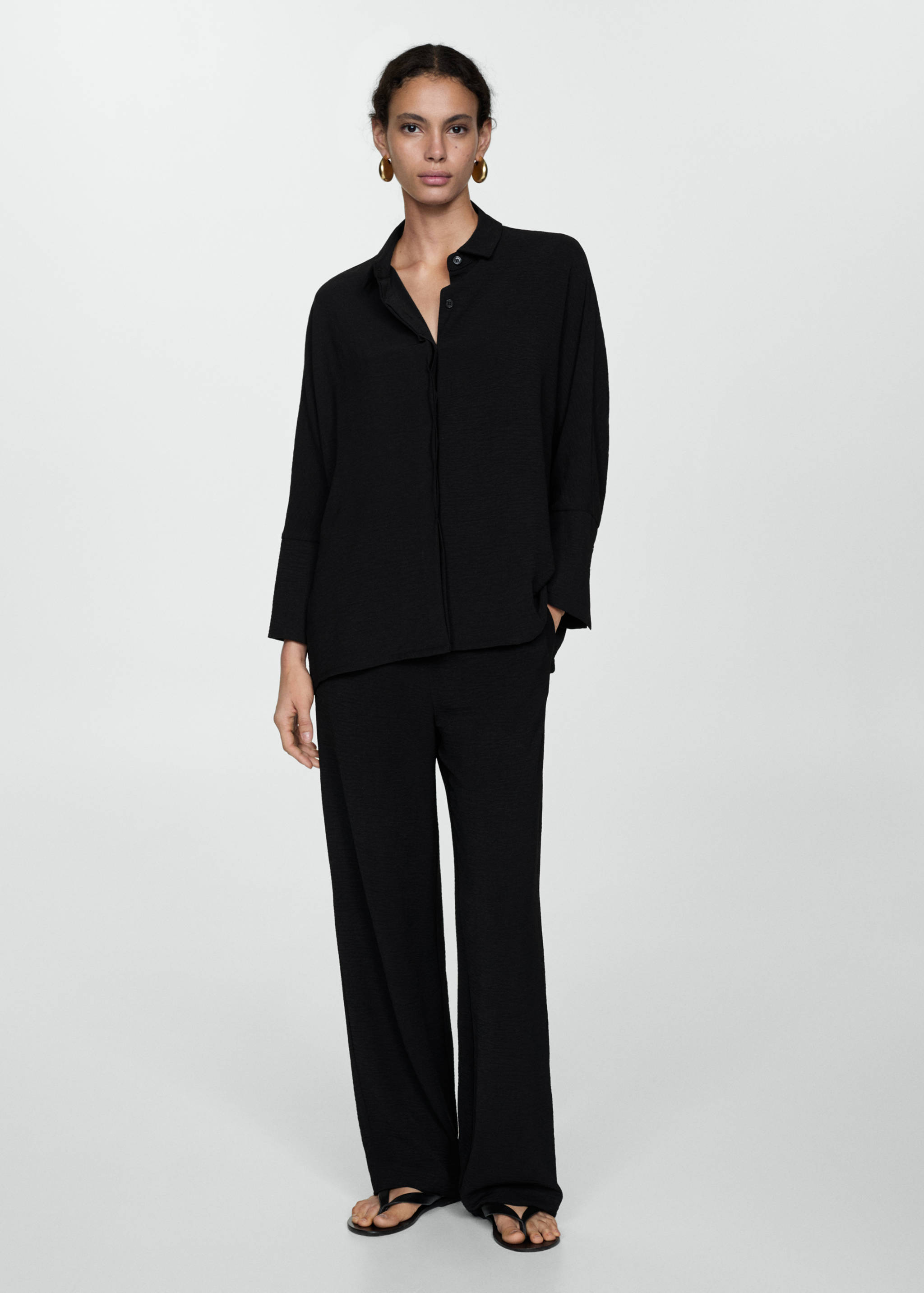 Textured flowy trousers - General plane