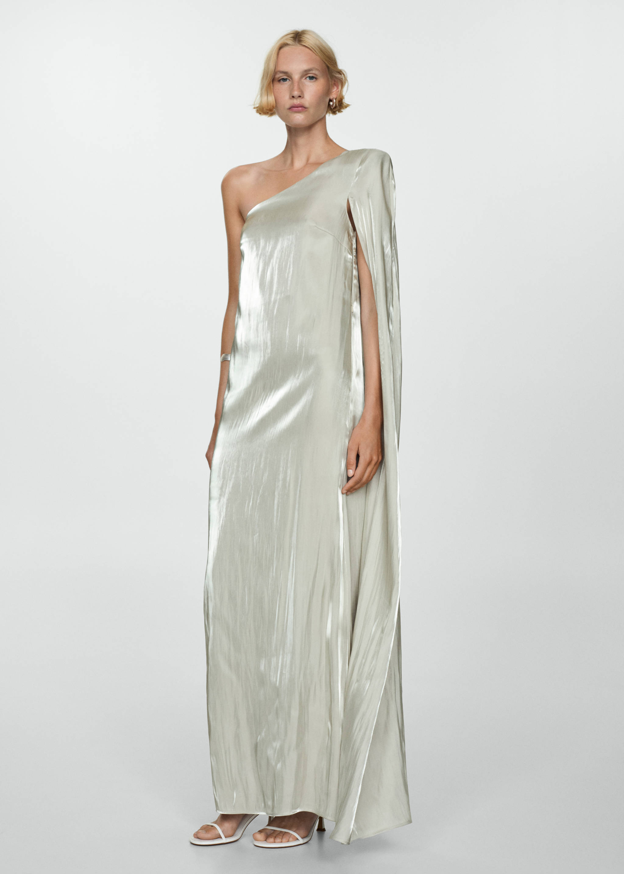 Asymmetrical satin dress - General plane