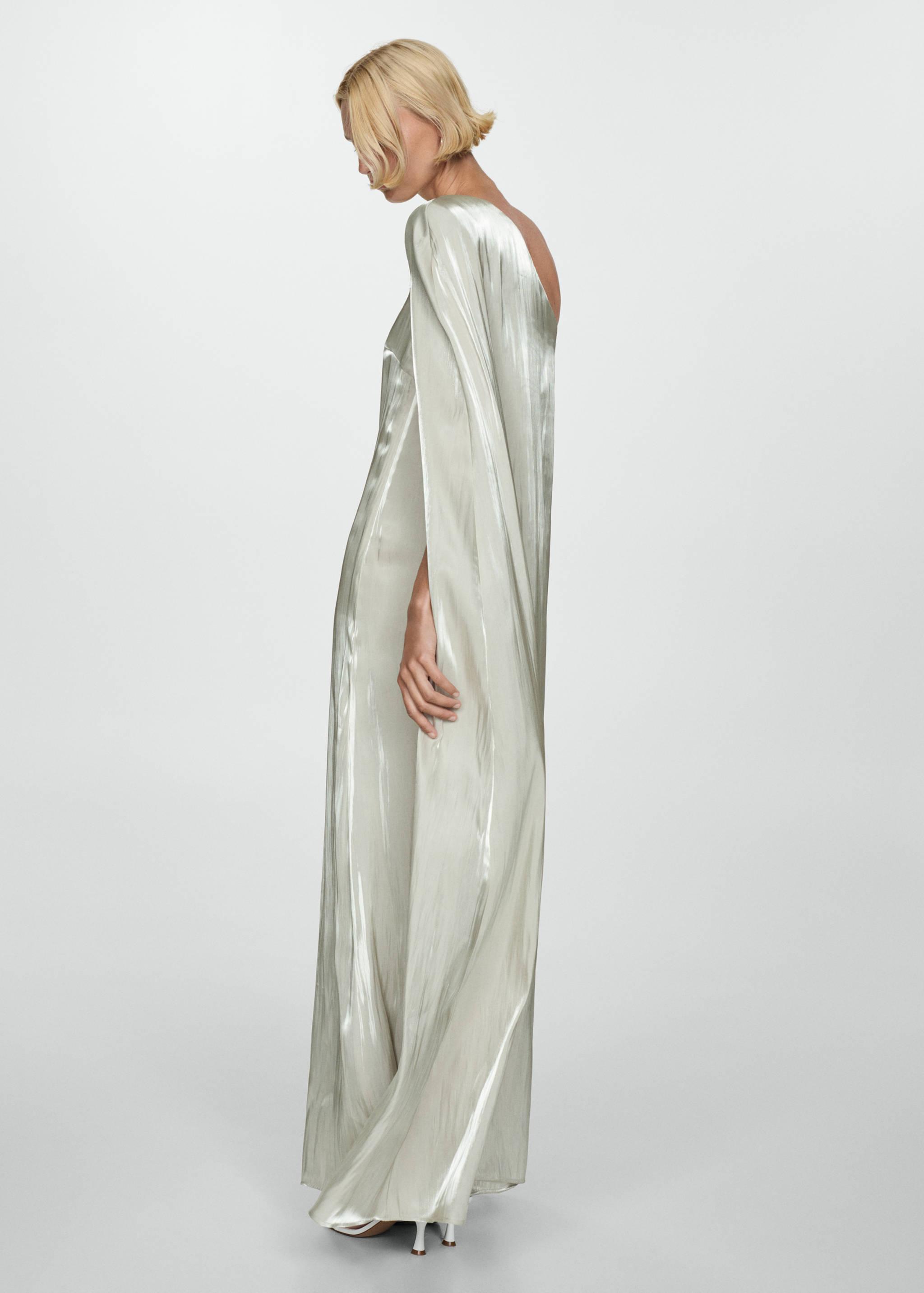 Asymmetrical satin dress - Reverse of the article