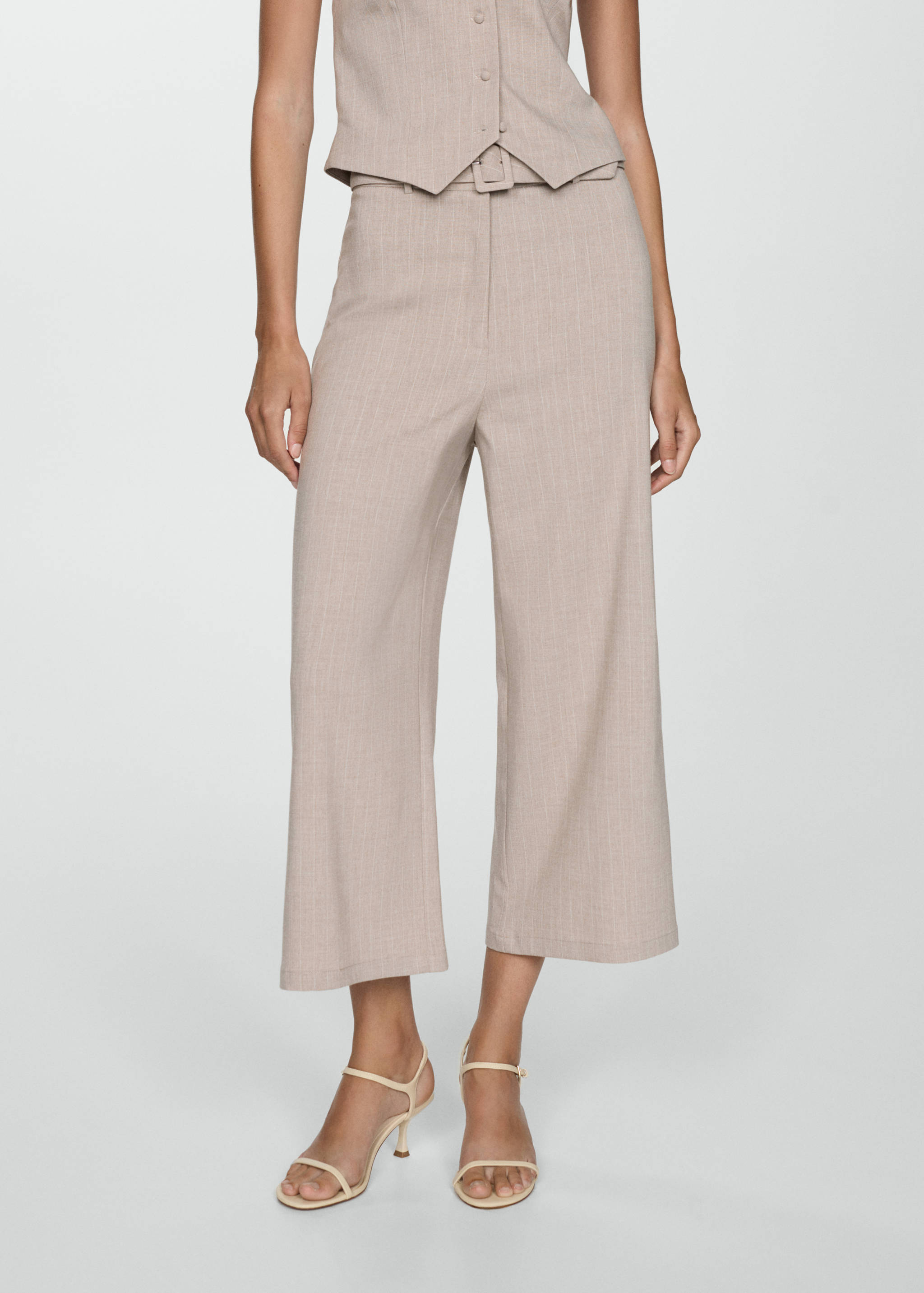 Chalk-stripe straight pants - Medium plane