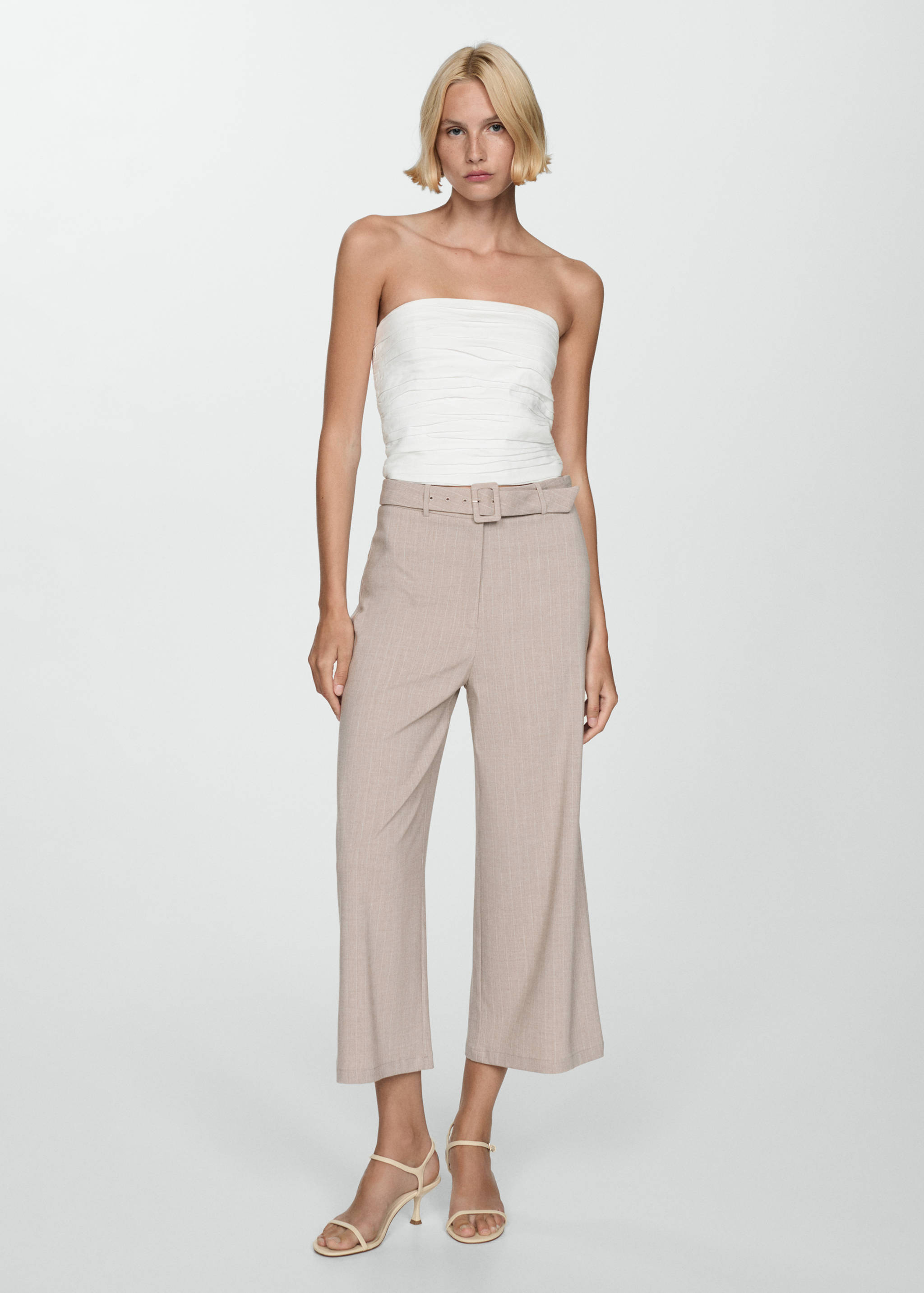 Chalk-stripe straight pants - Details of the article 2